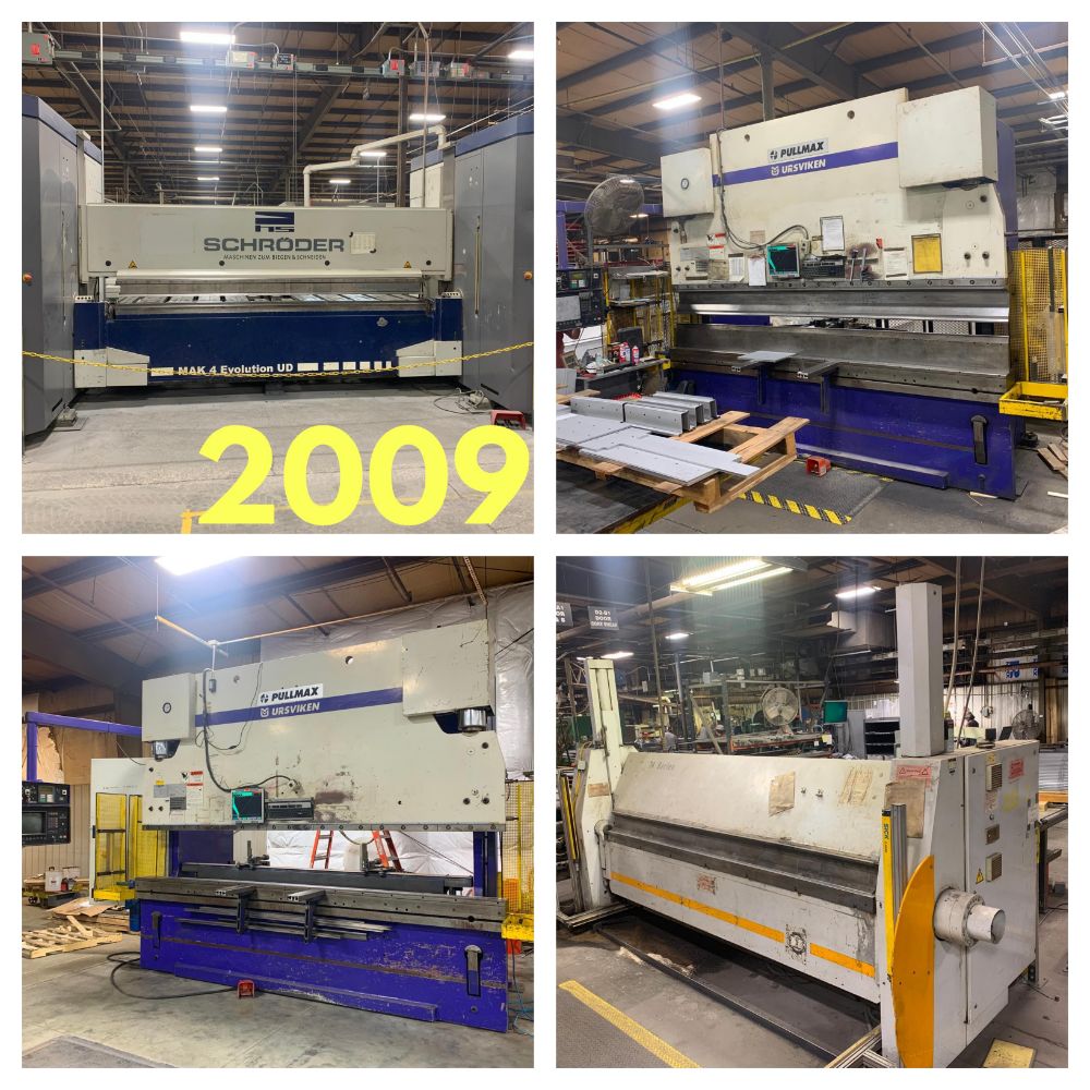 CNC FOLDERS, CNC PRESS BRAKES, YODER ROLL FORMER, SURPLUS DUE TO PLANT RECONFIGURATION