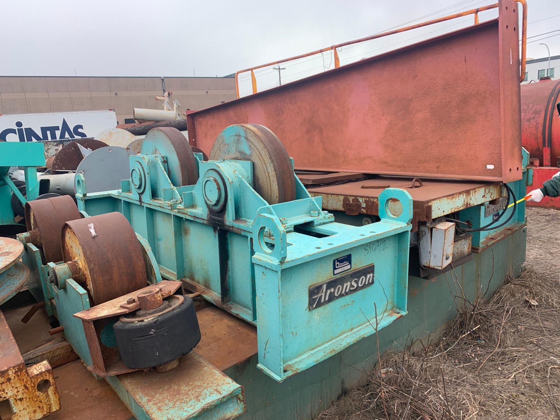 (2) Aronson Tank Turning Rolls, Both idlers, 1- approx 19" x 9" Steel Wheels, 1- 26" x 5" steel whee - Image 15 of 48