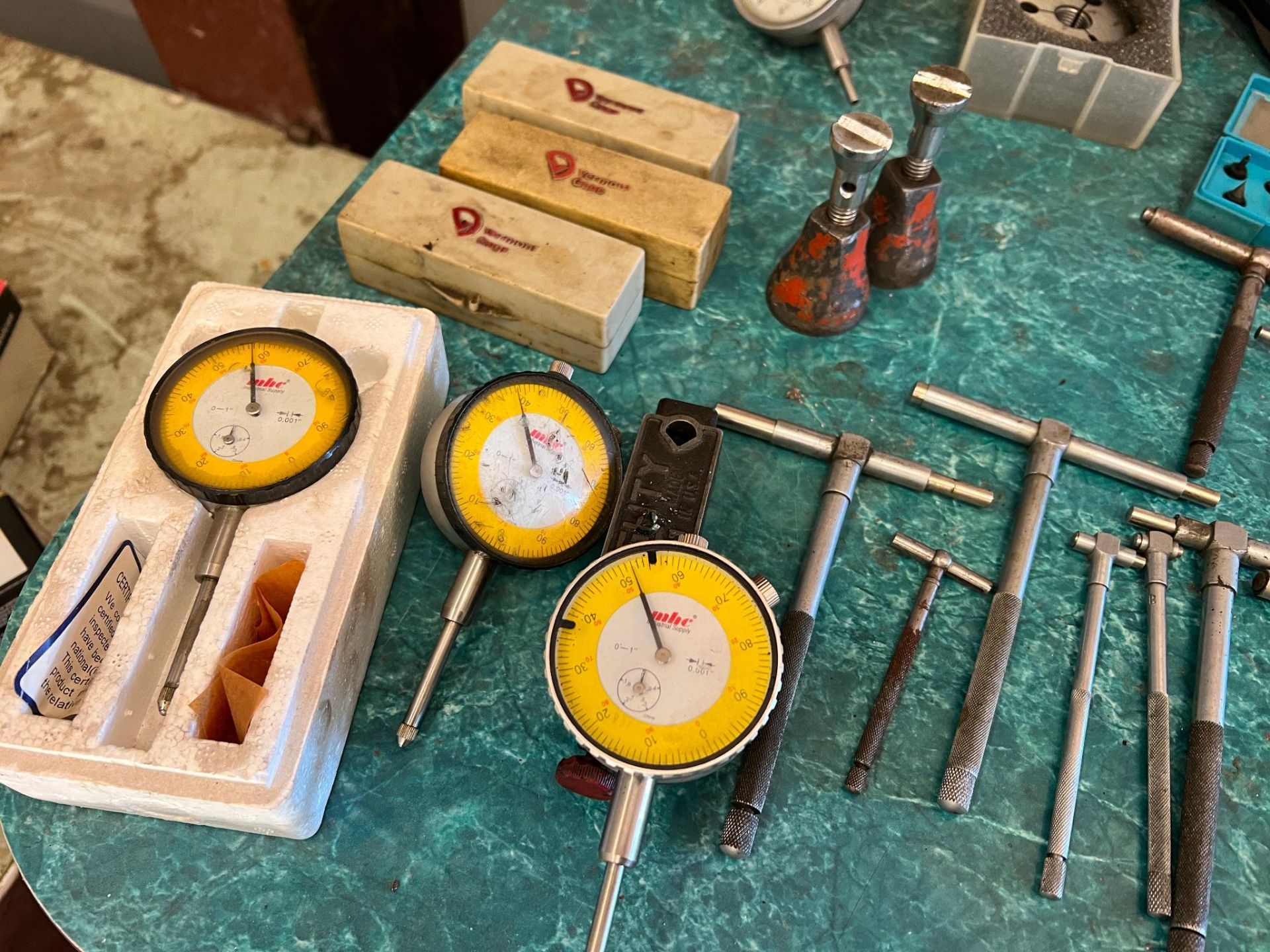 Large Lot of assorted inspection equipment to include everything on tabletop. Dial indicators, Angle - Image 13 of 14