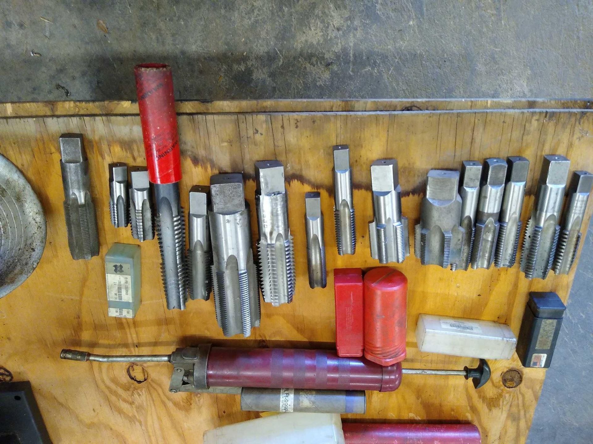 (16) Assorted Taps, Grease Gun, and Lamp - Image 9 of 12