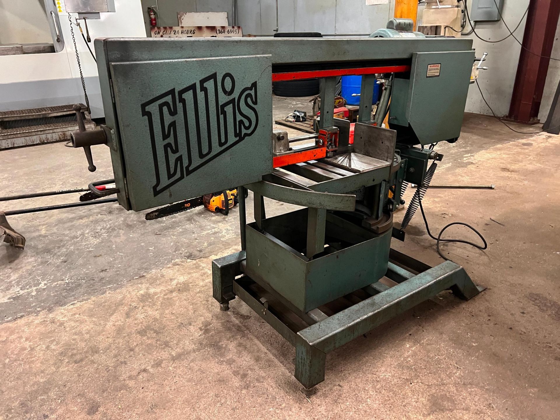 Ellis Model 1800 Mitre Band Saw, Serial Number 18967057, 70, 135, 250 Feet per Minute Speeds, 132" x - Image 2 of 15