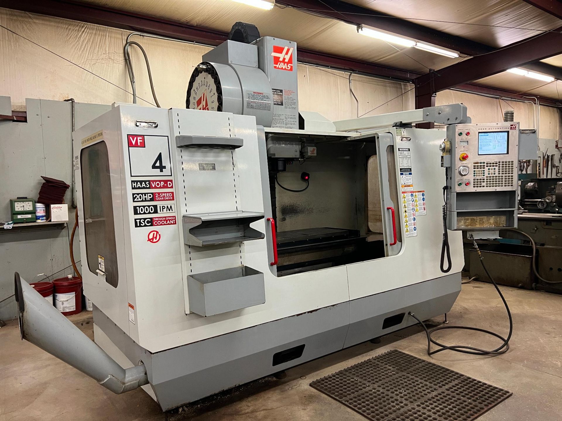 2005 Haas VF-4 VOP-D CNC Vertical Machining Center Serial Number: 42026 3-Axis Machine (4th axis car