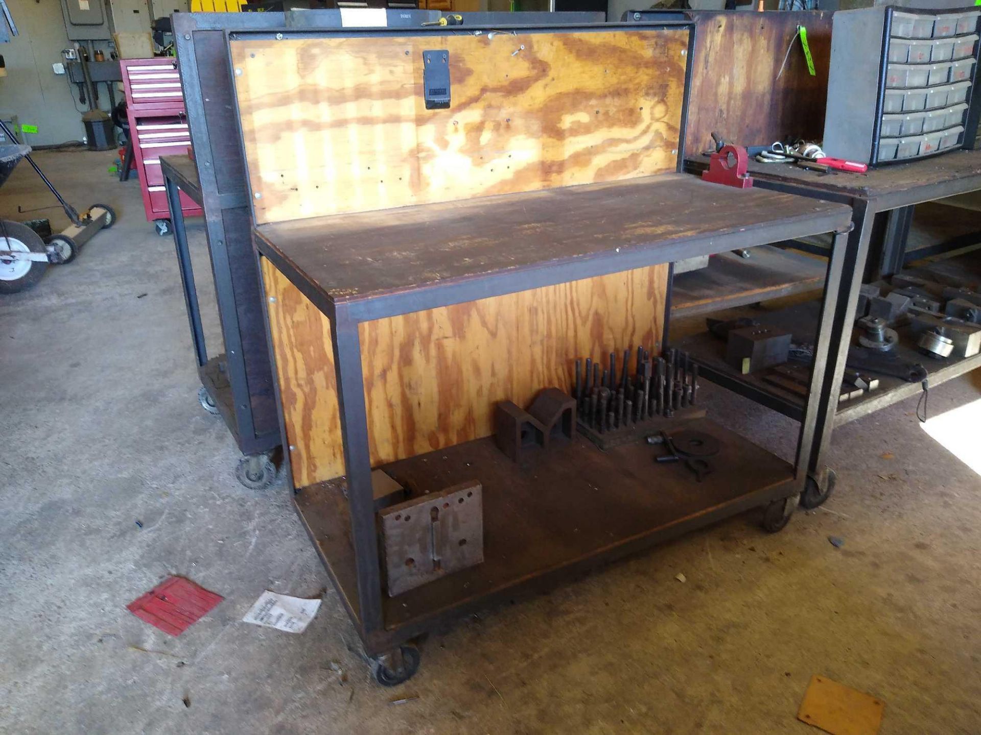 2 Tier Work Bench on Casters with Contents 48" x 23" x 36" - Image 4 of 8