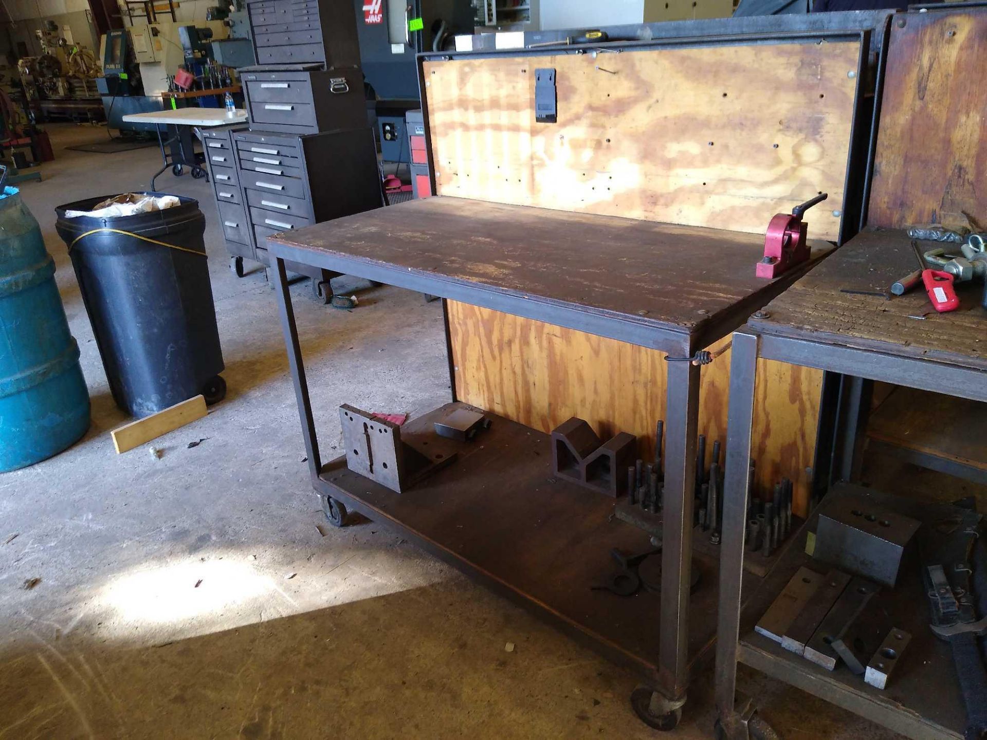 2 Tier Work Bench on Casters with Contents 48" x 23" x 36" - Image 2 of 8