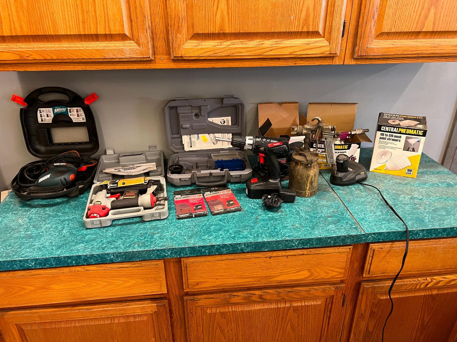 Lot of assorted power, battery and pneumatic Tools