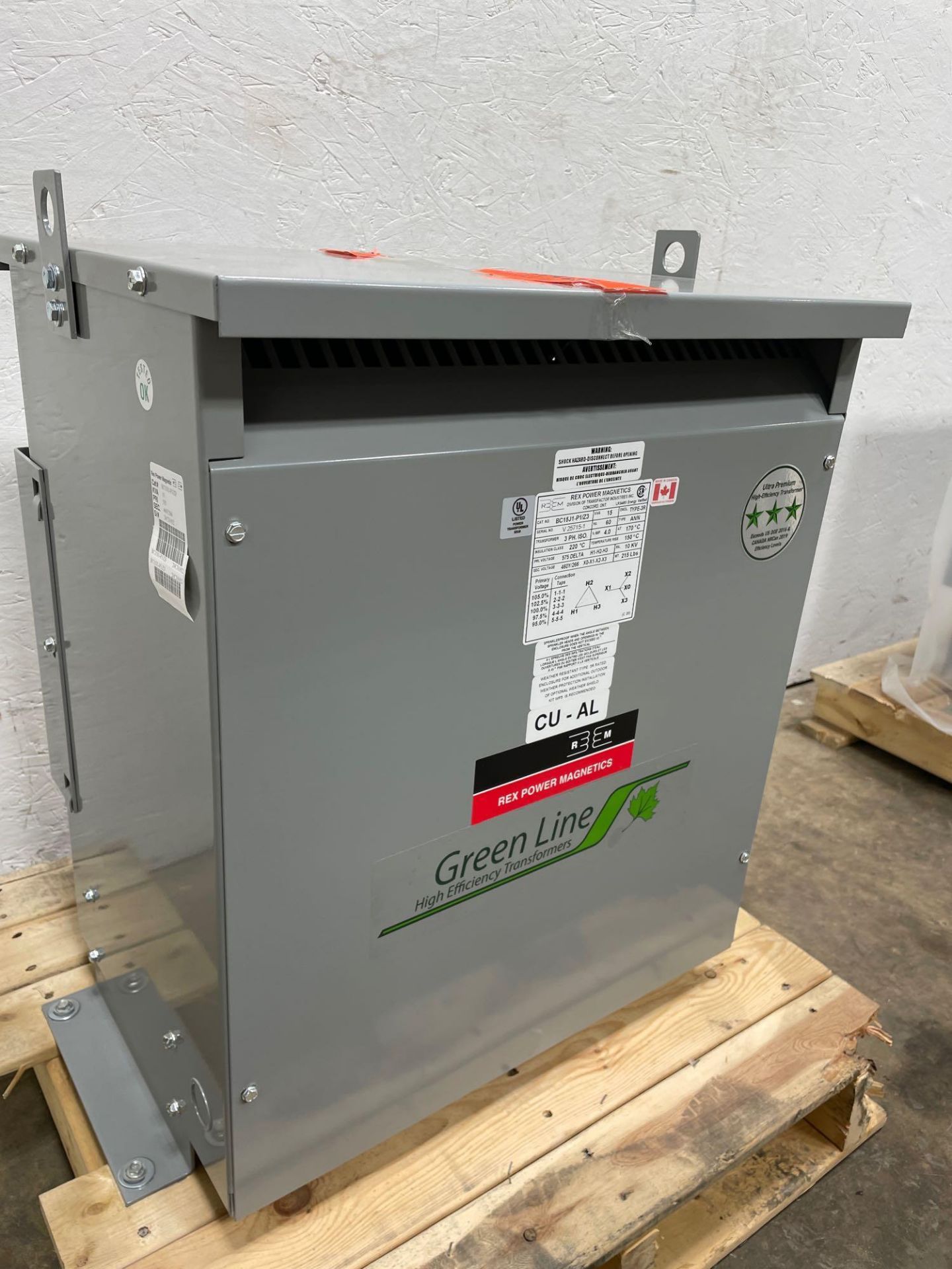 REX 15 kVA 575 Volt to 460Y/266 Volt Three phase ISO Transformer BC15J1-P1/Z3 - Image 3 of 10