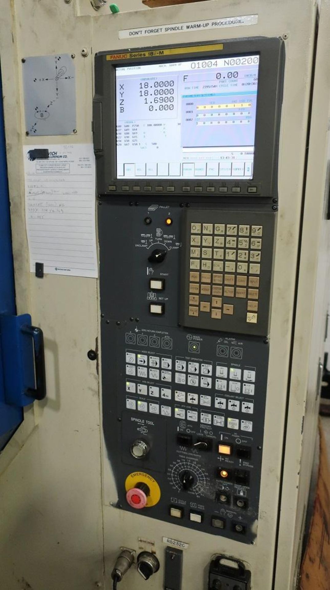 Make Kiwa Model KNH-400 Type Machining Centers, Horizontal Year 1999 Serial # PB 5051R SPECIFICATION - Image 3 of 12