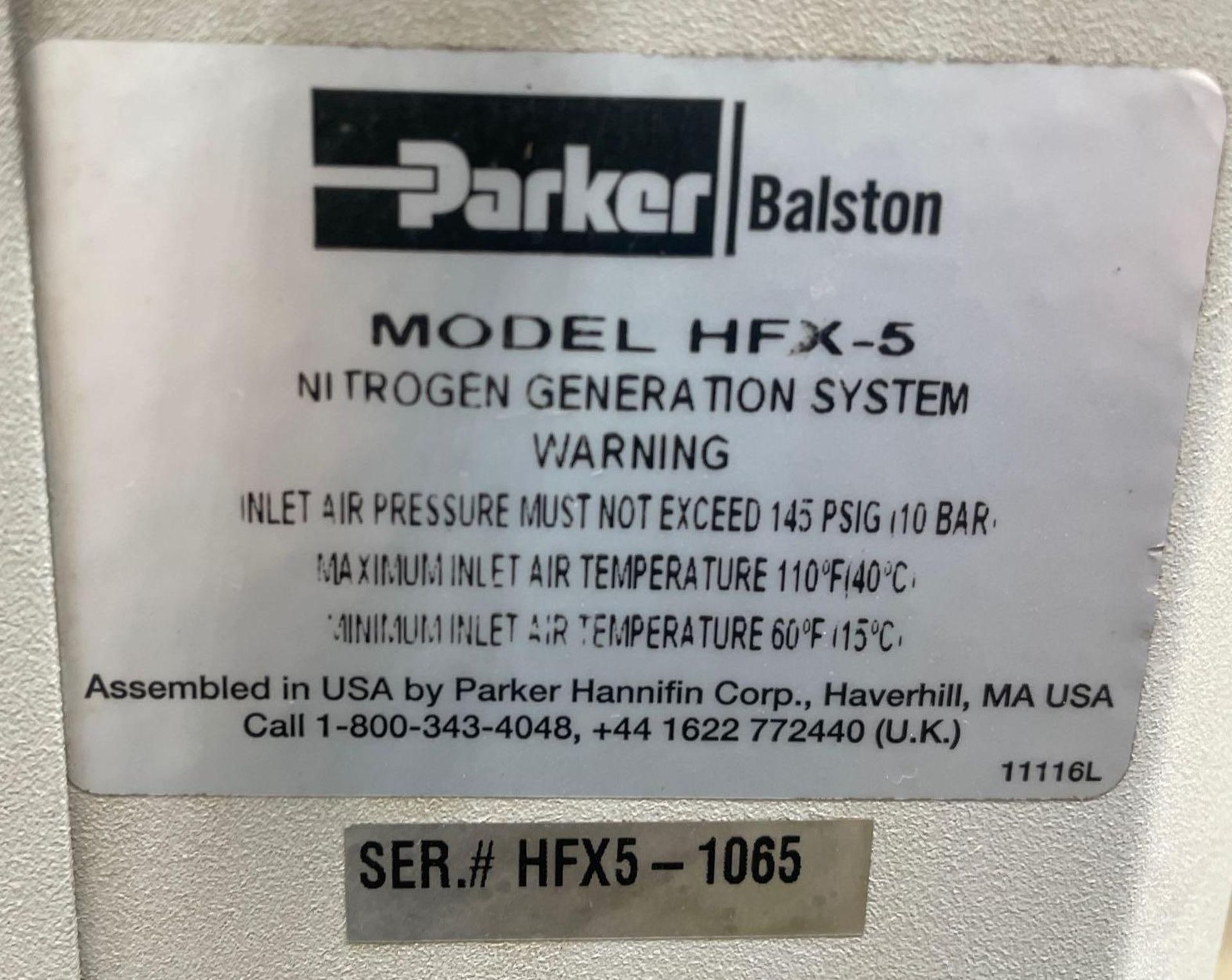 2015 Parker Balston HFX-5 Nitrogen Generation System Membrane HFX Generator - Image 12 of 13