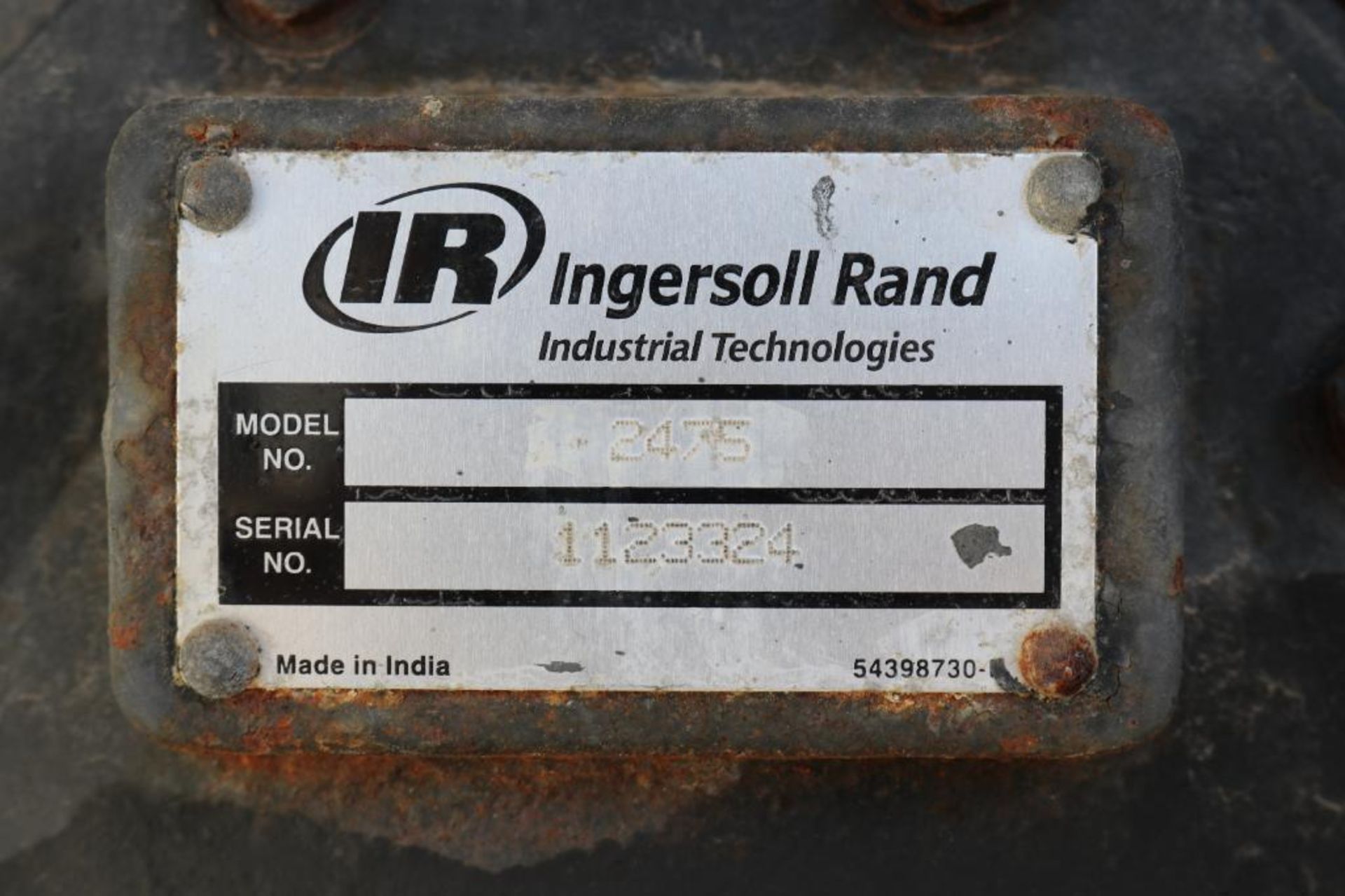 Ingersoll Rand Model 2475.5-P Two Stage Cast Iron Air Compressor Serial Number: CBV554476 230V 60Hz - Image 2 of 9