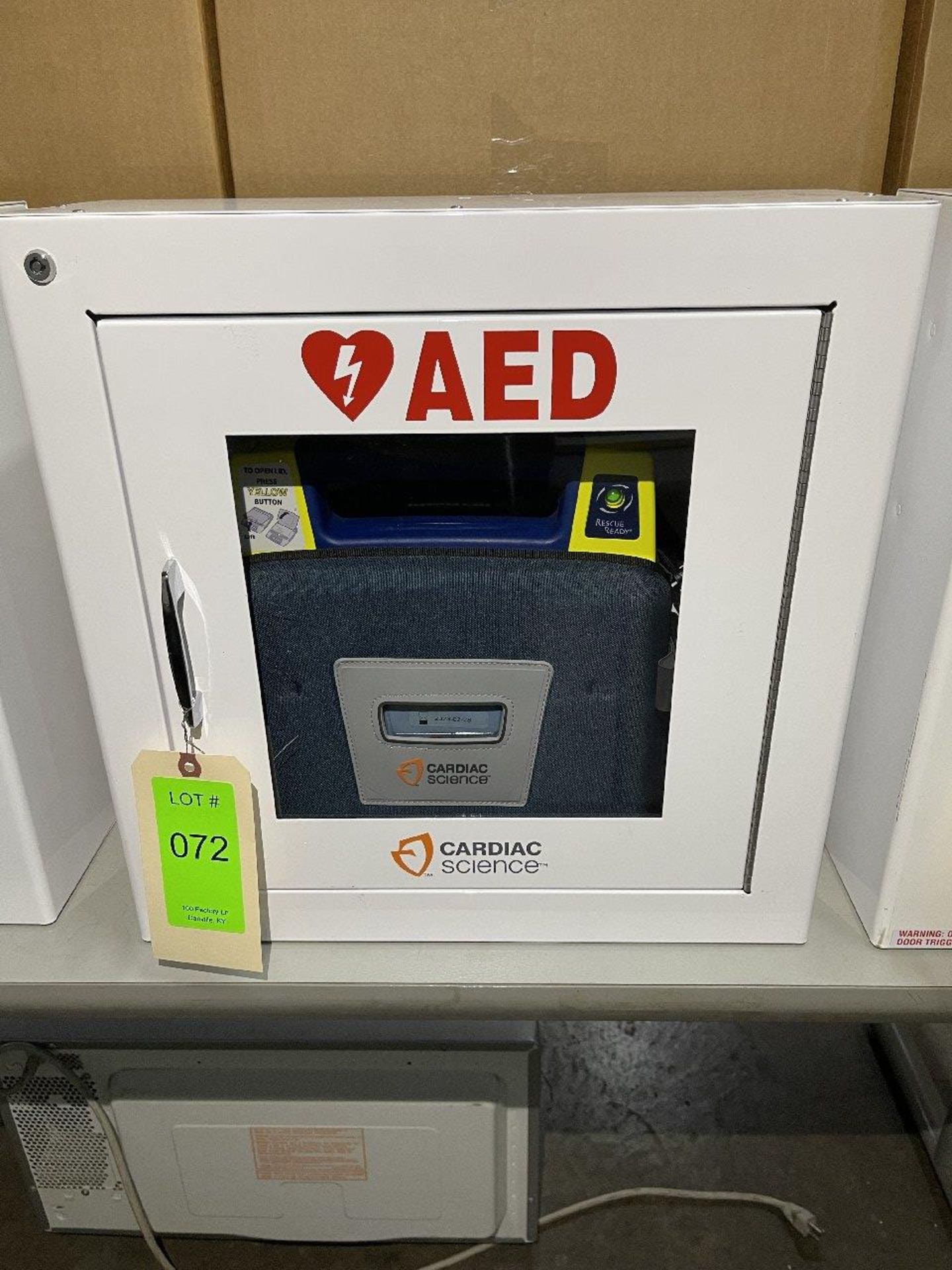 Cardiac Science Powerheart AED G3 Defibrillator w/Wall Cabinet