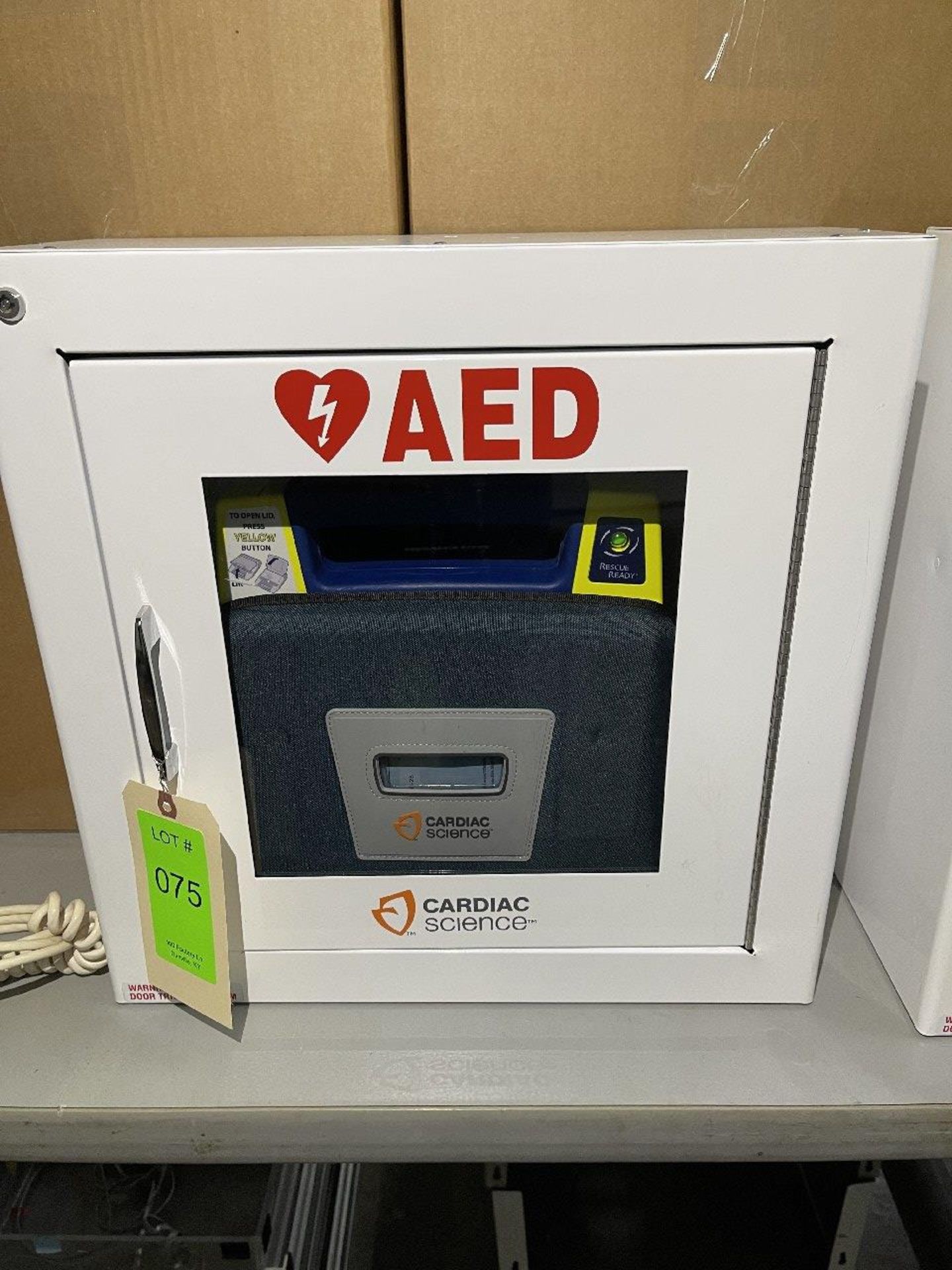 Cardiac Science Powerheart AED G3 Defibrillator w/Wall Cabinet