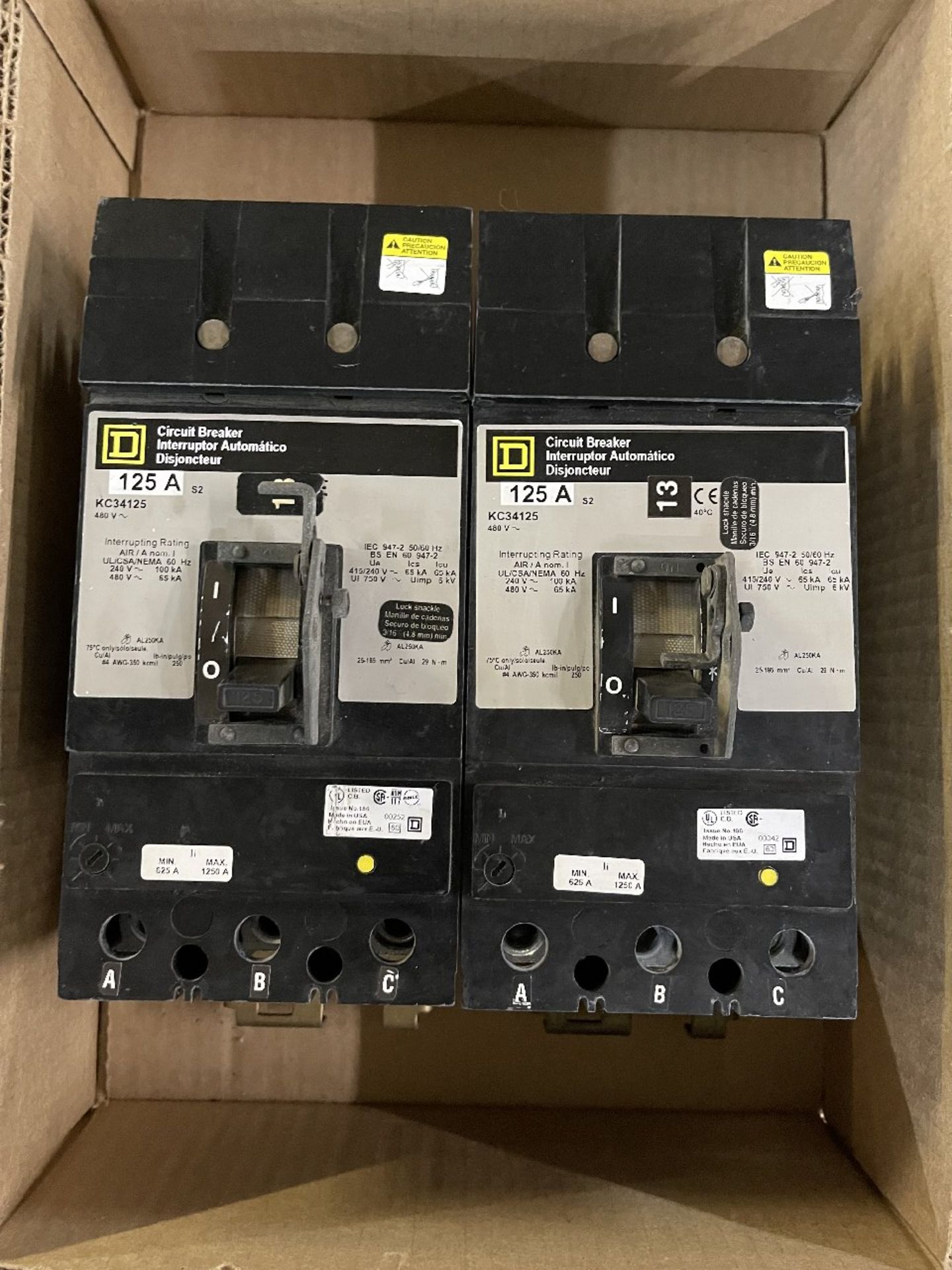 Square D 125 Amp Circuit Breakers - Image 2 of 2