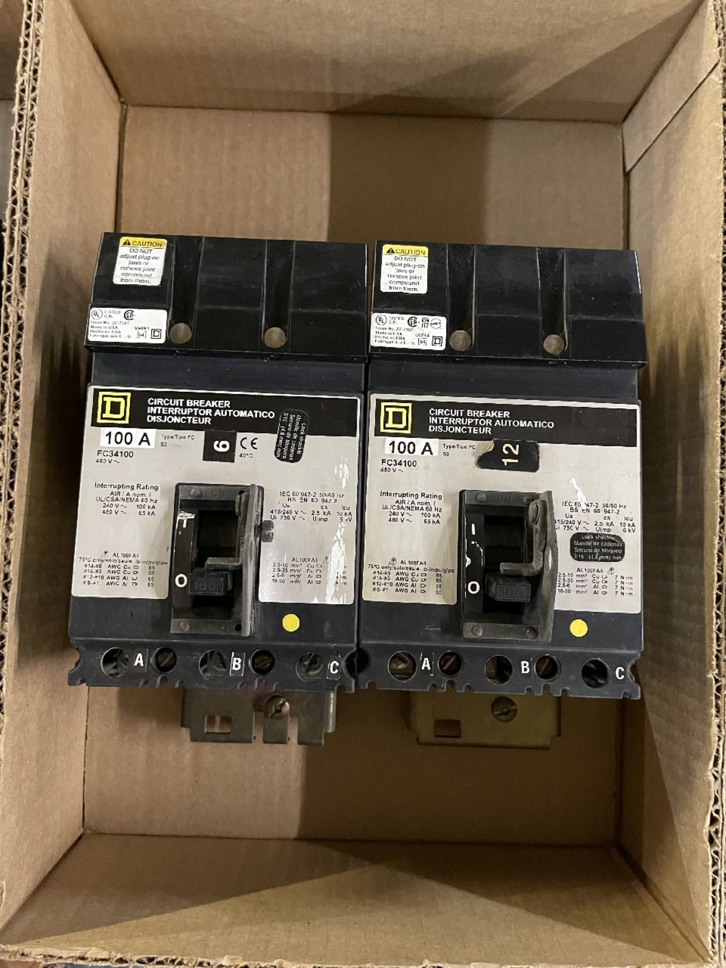 Square D 100 Amp Circuit Breakers - Image 2 of 2