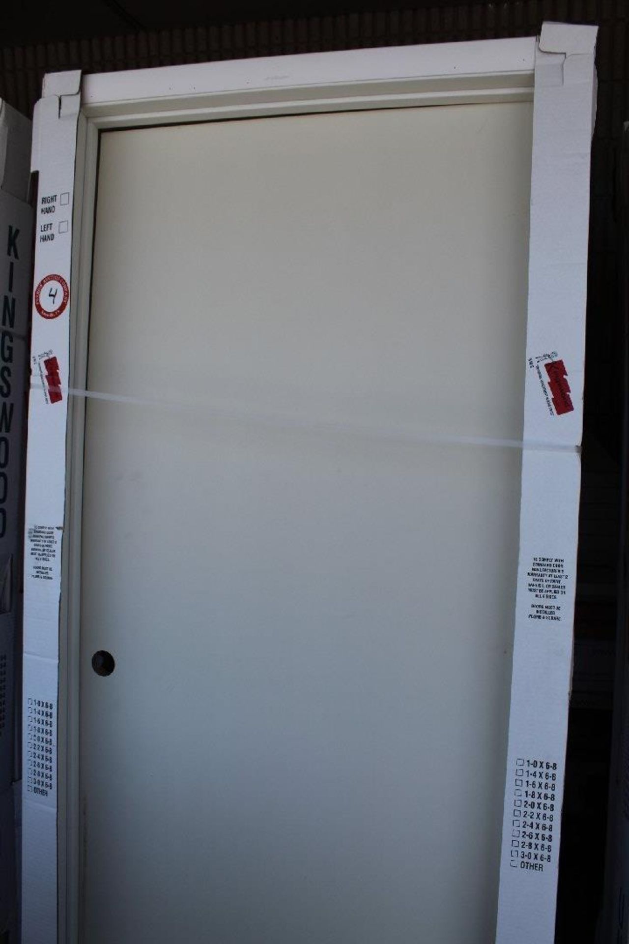 Kingswood 36 Inch Interior doors, Primed White, Quantity of 5 (2 left and 3 Right Hand). LOCATION: