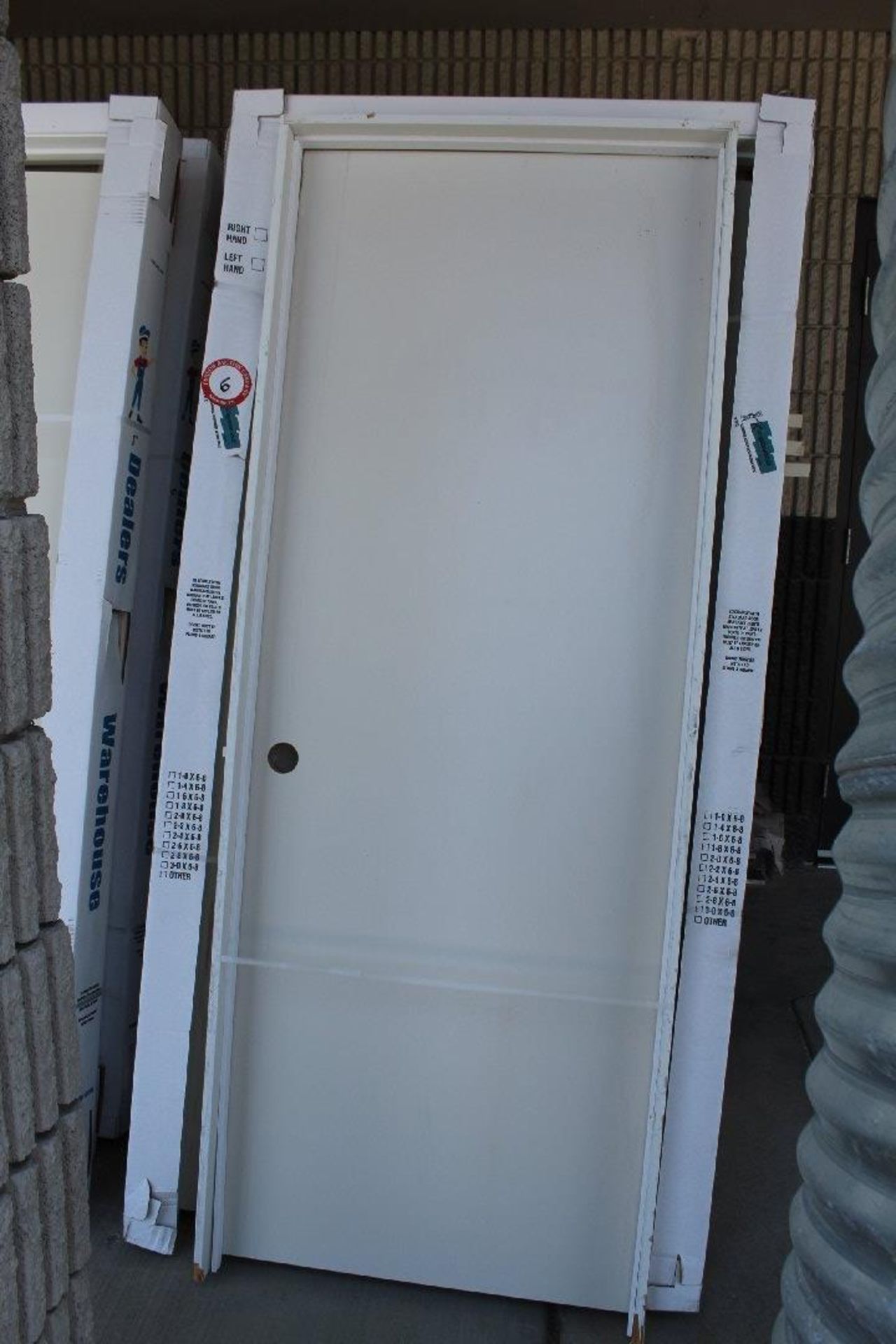 Kingswood 36 Inch Interior doors, Primed White, Quantity of 5 (3 left and 2 Right Hand). LOCATION: