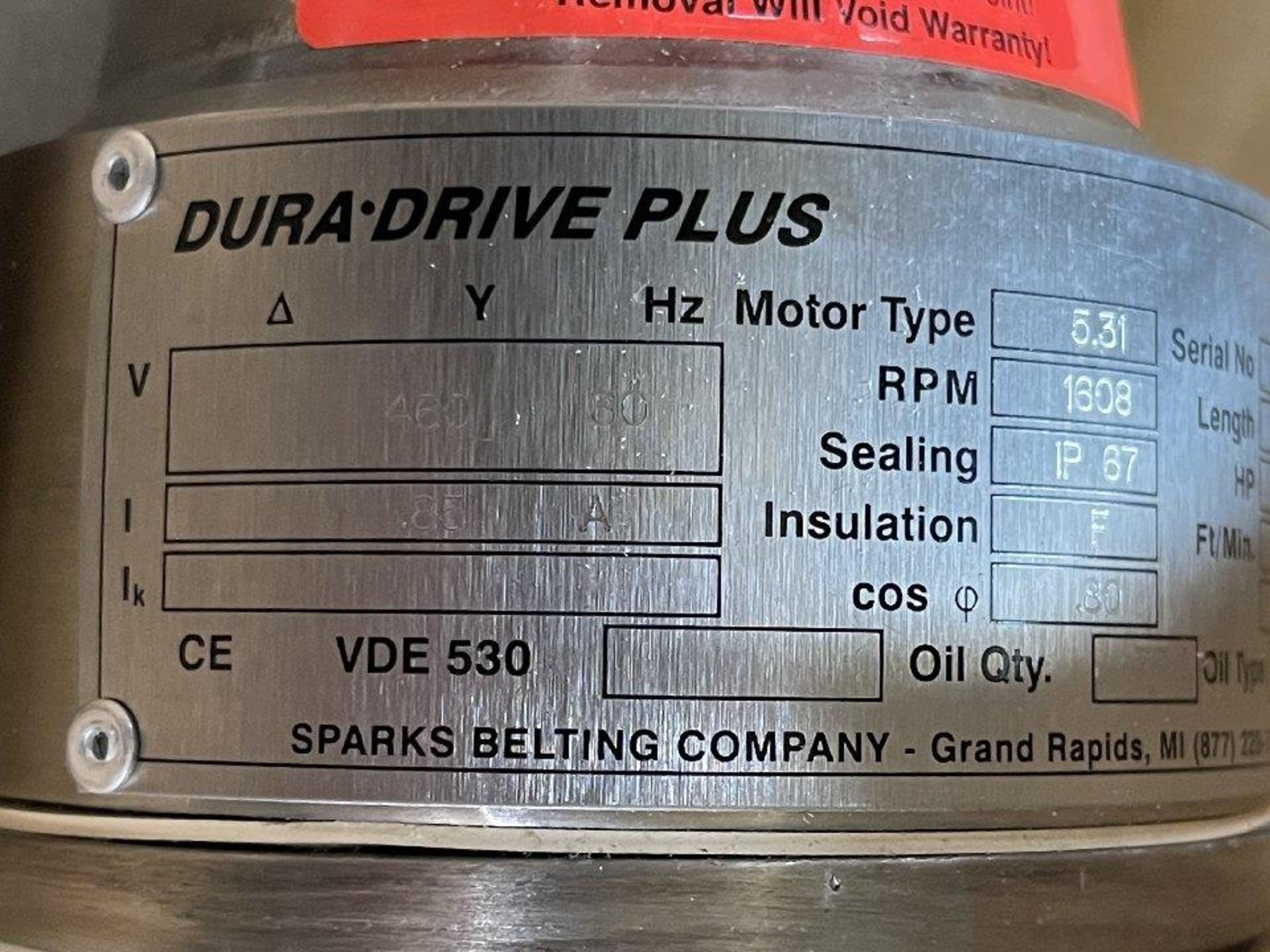 Sparks Dura Drive Plus Conveyor Drum Motor - Image 2 of 5