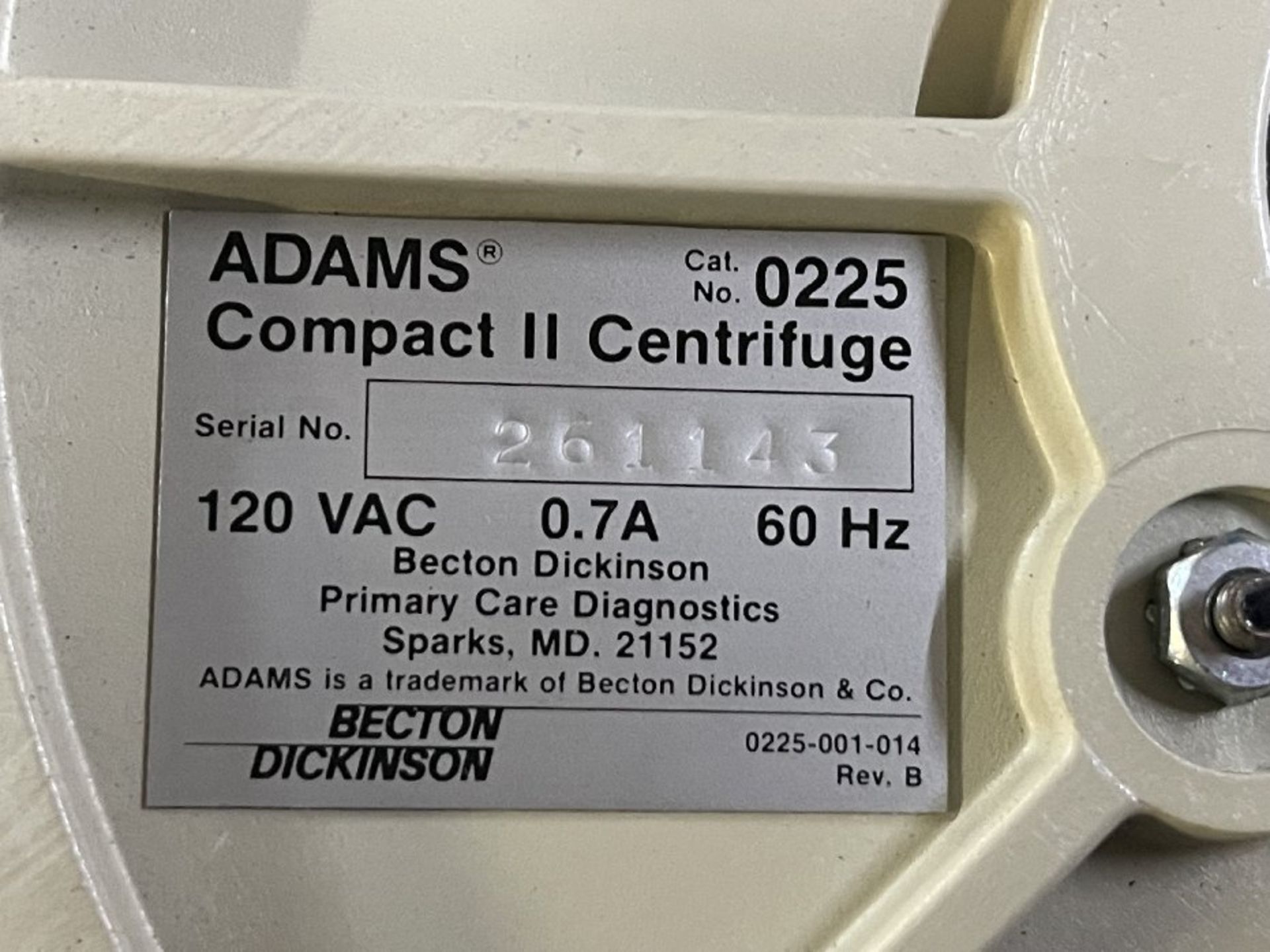 Allied Clinical Laboratories Compact II Centrifuge - Image 3 of 3