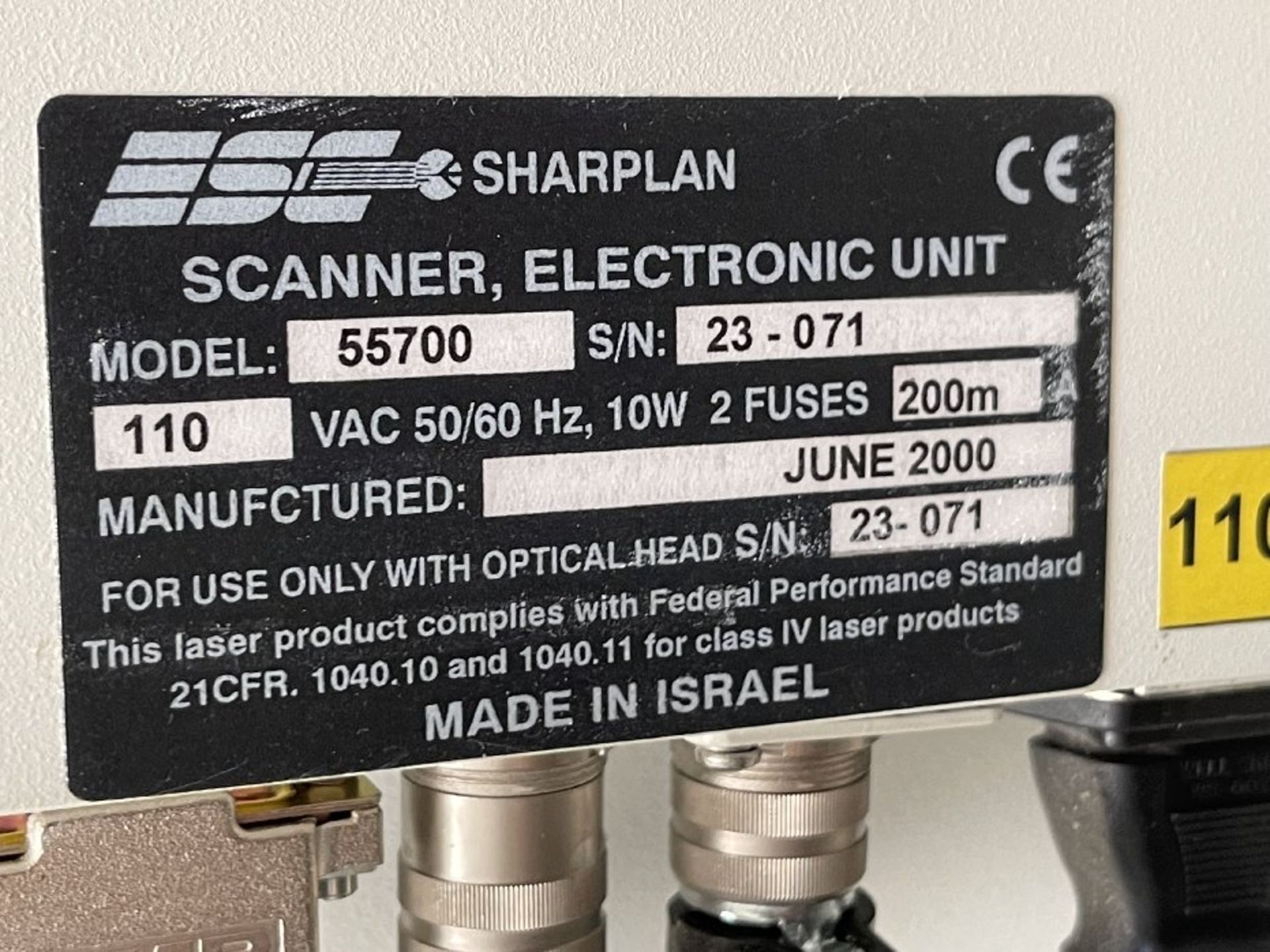 Sharplan 5100 Pulsed Medical Alexandrite Laser w/Sharplan EpiTouch 55700 Alexandrite Scanner - Image 4 of 4