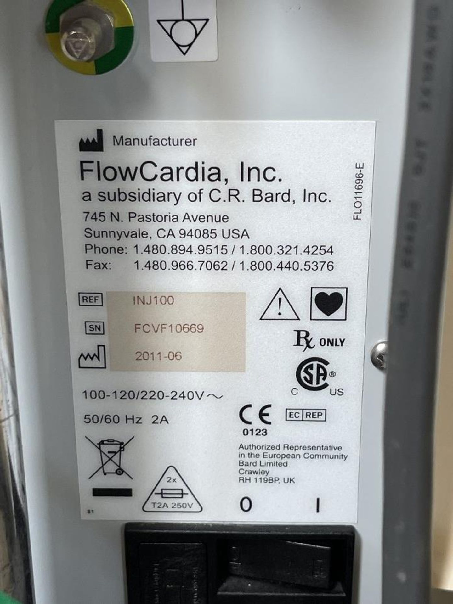 Bard FlowCardia CEN200 Crosser Generator w/Foot Control & Injector - Image 4 of 4