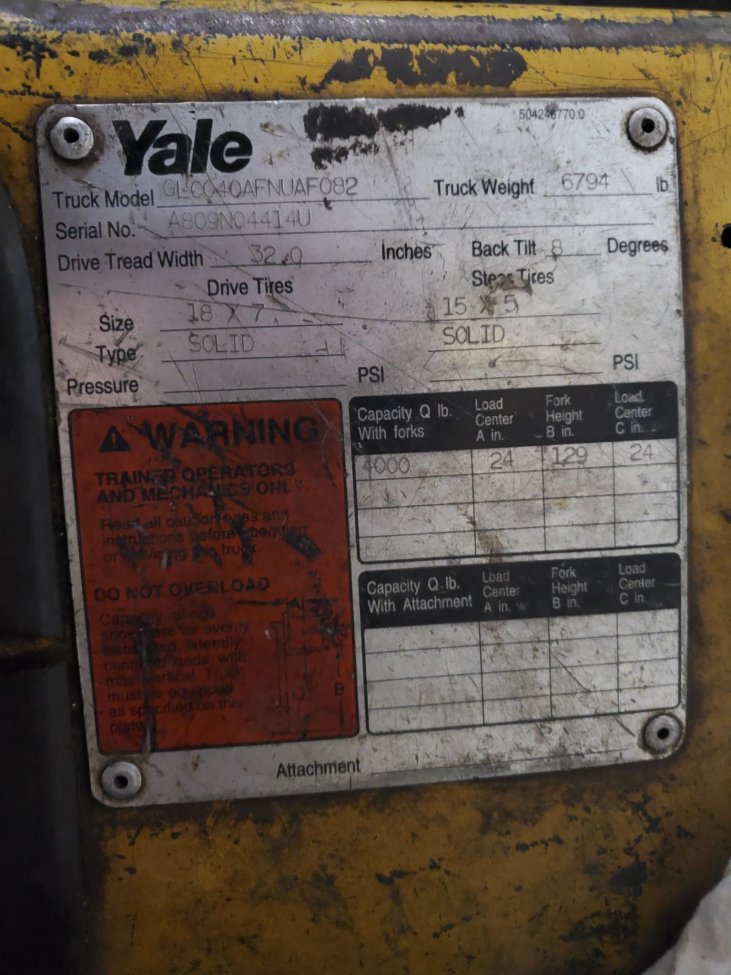 4,000 lb.Yale Forklift - Image 3 of 3