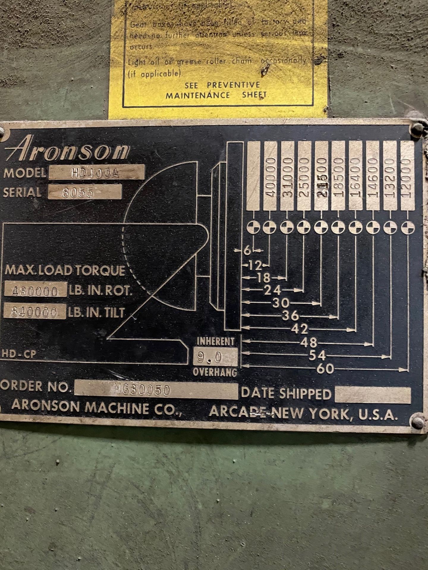 40,000 lb. Aronson HD400A Variable Speed Welding Positioner - Image 6 of 6