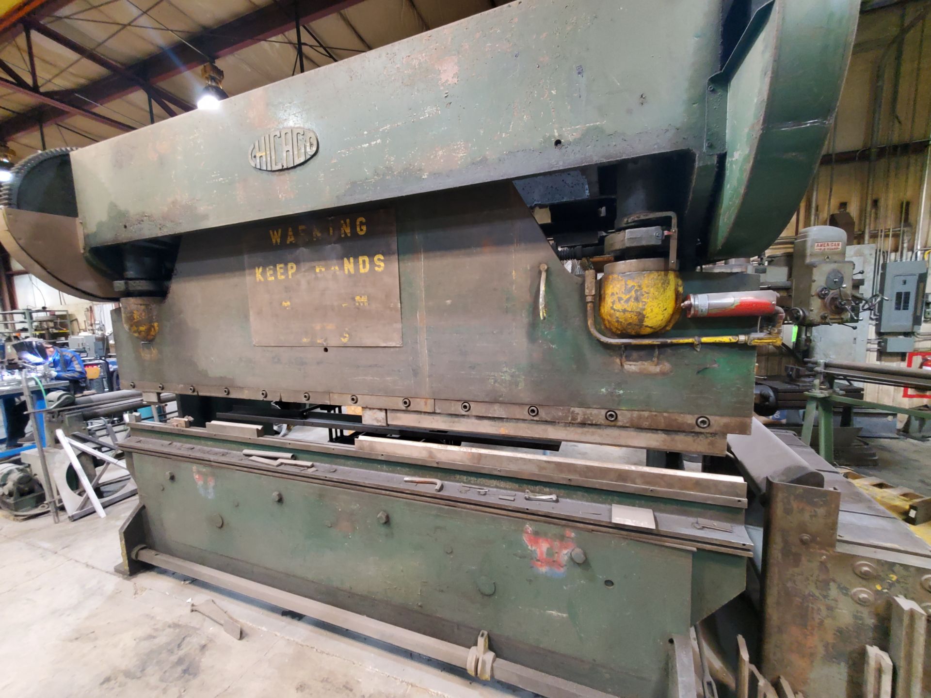 150 ton x 12' Chicago Mechanical Press Brake w/ Hurco Autobend IV Controls