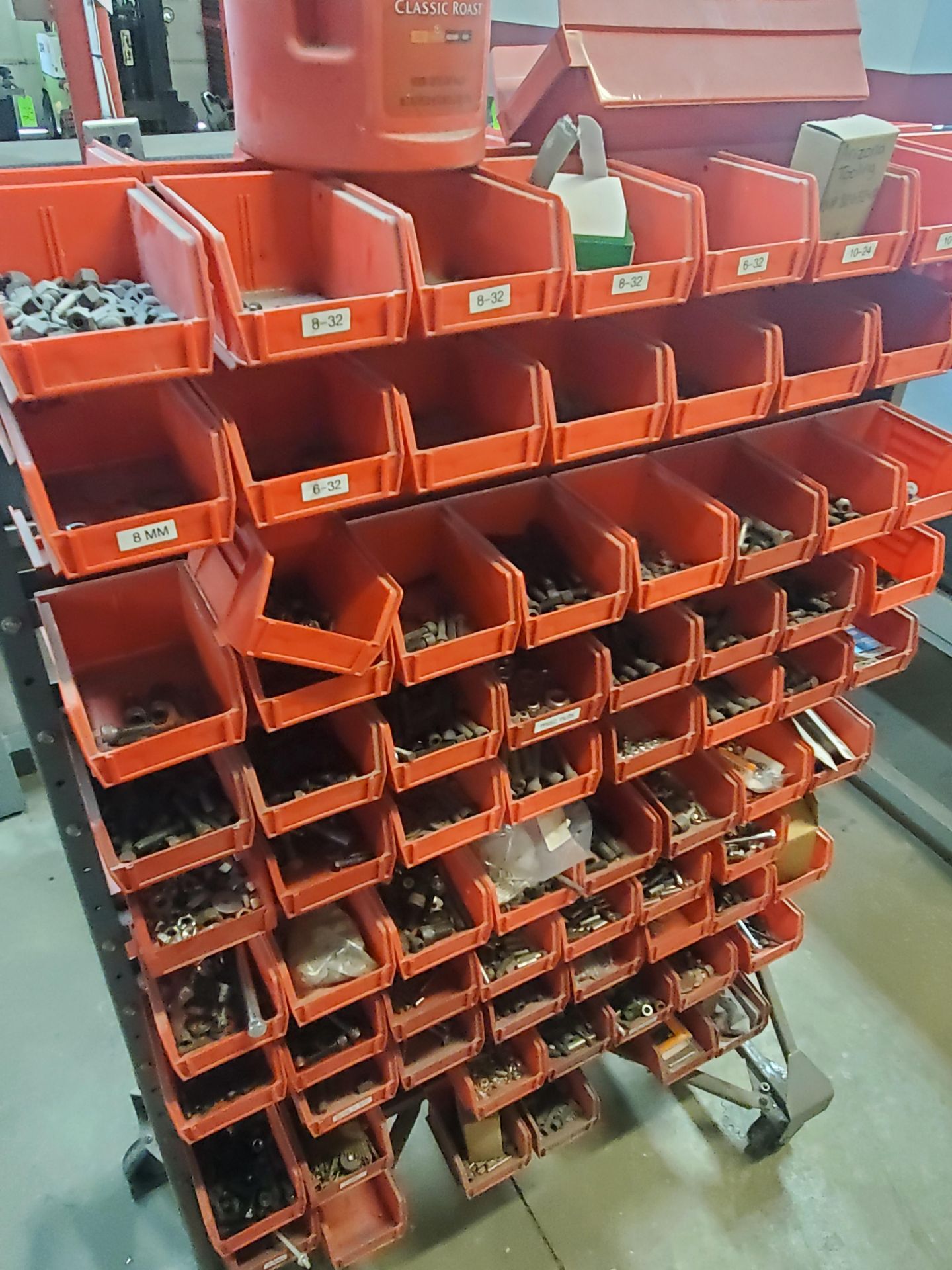 Cart of Plastic Hardware Storage Bins w/ Contents - Image 4 of 4