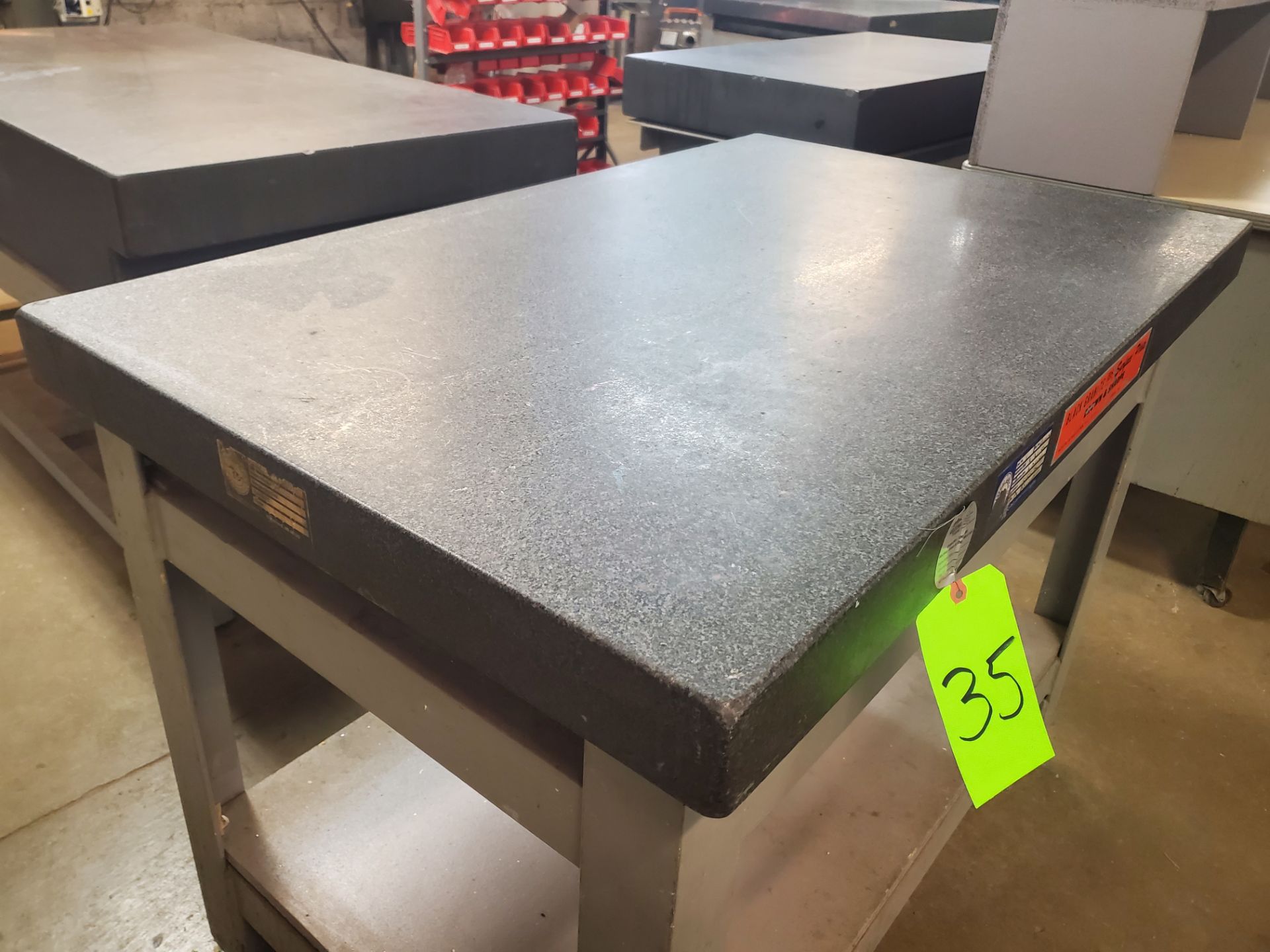 Granite Table w/ Stand, 48" x 30" x 3" - Image 2 of 3