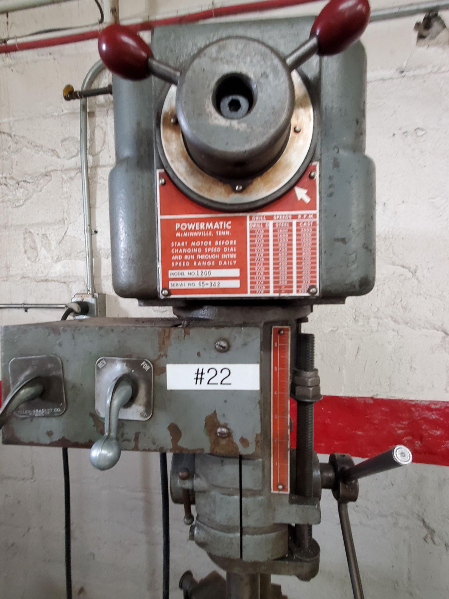 Powermatic Model 1800 Drill Press w/ Vise - Image 3 of 8