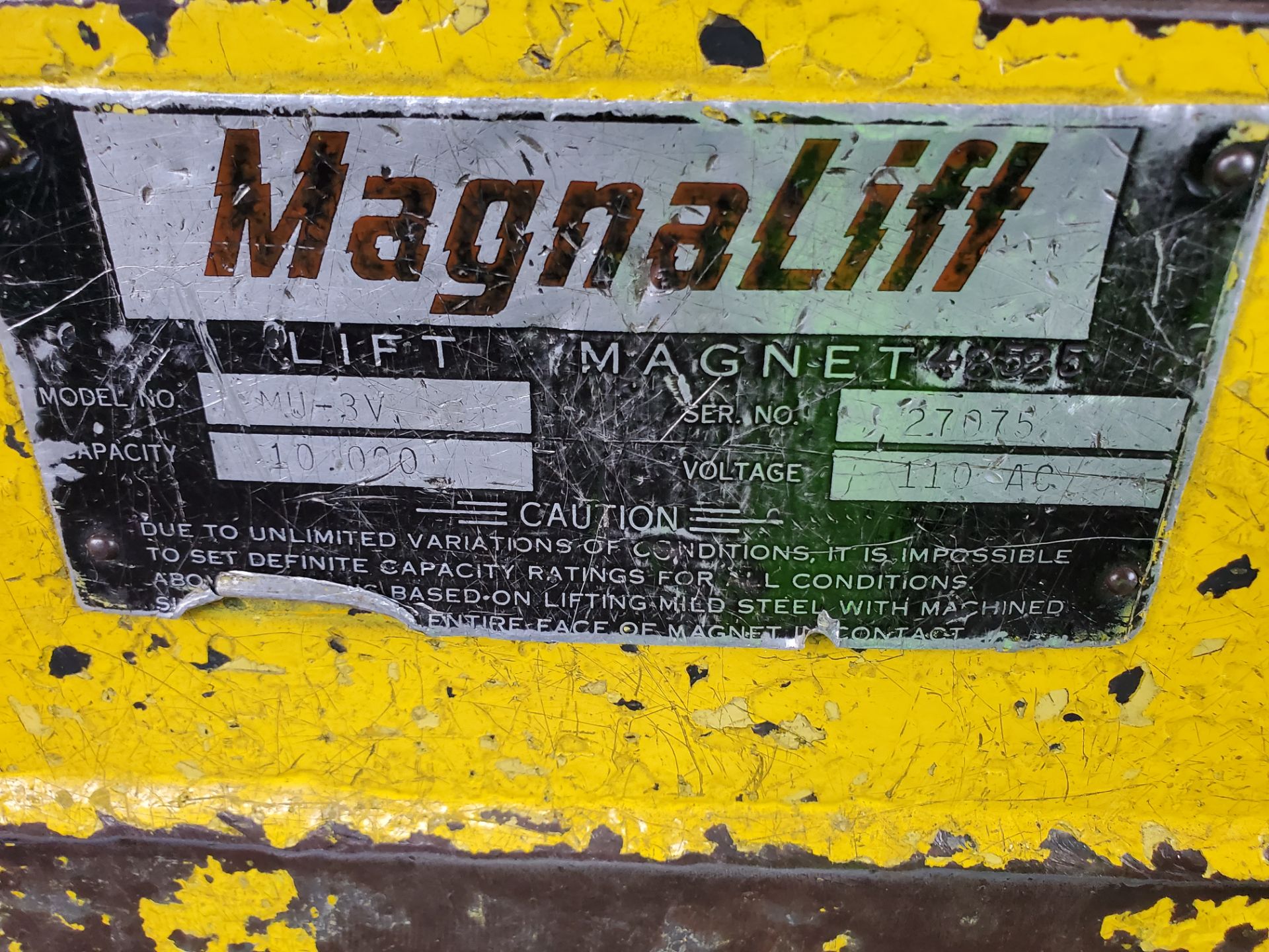 10,000 LB Magnalift Magnet, Model MU-3V - Image 2 of 3