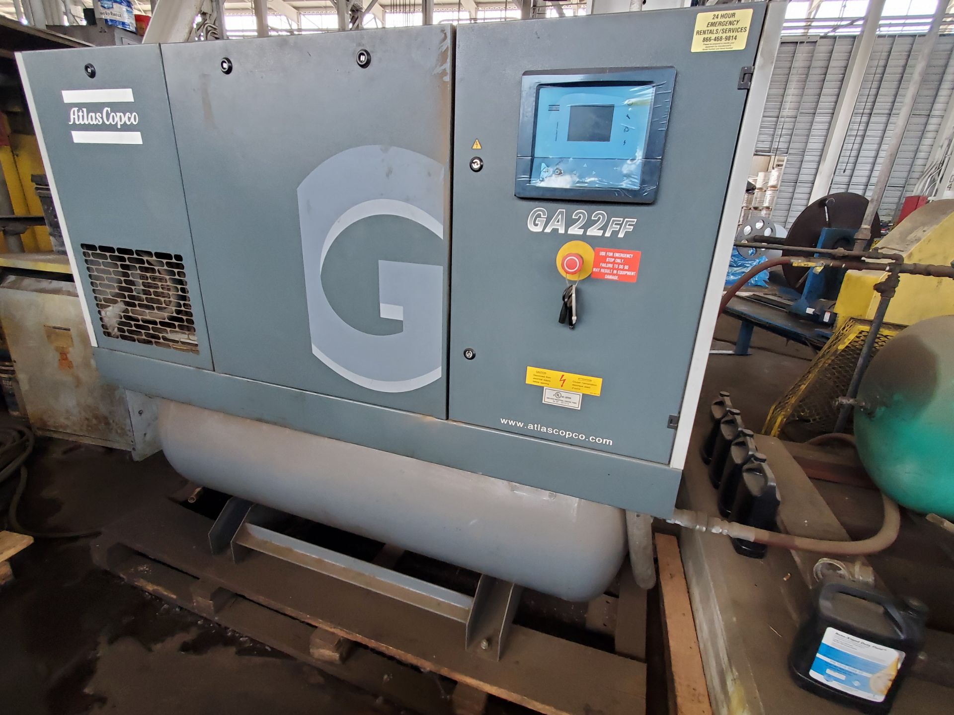 30 HP Atlas Copco Model GA-22 Rotary Screw Air Compressor