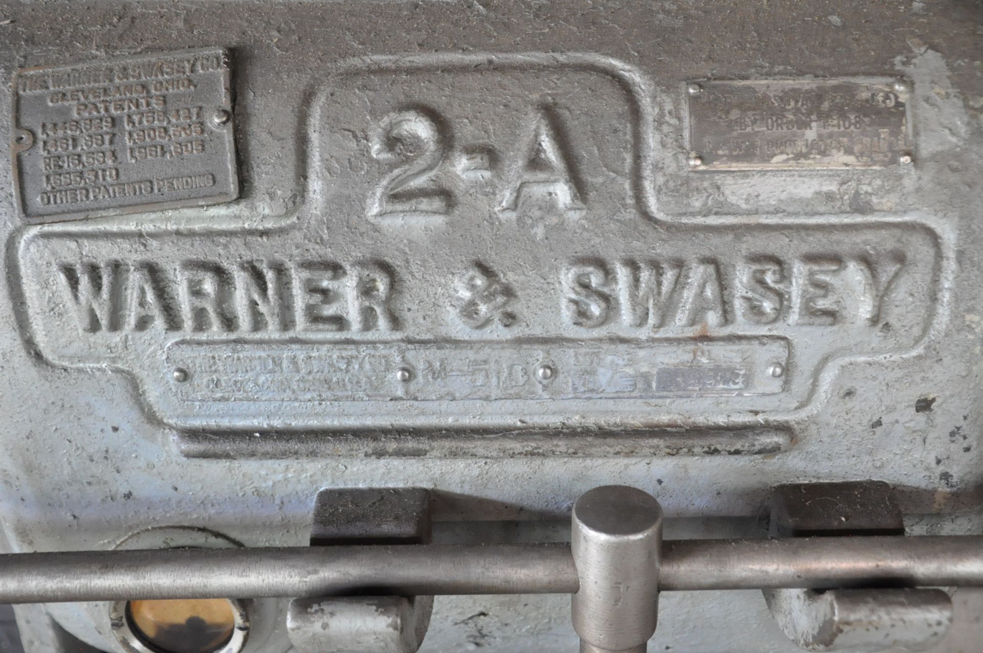 Warner & Swasey Model 2-A, Geared Head Turret Lathe, S/n 639912, 15" 3-Jaw Chuck, Tool Post, - Image 7 of 8