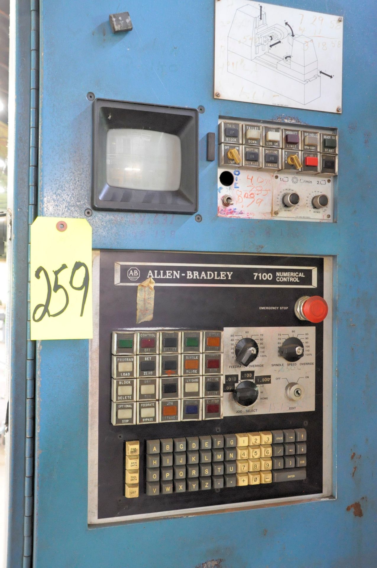 Pfauter Type P1000 CNC Gear Hobber, S/n 26074, Allen-Bradley 7100 Numerical Control, - Image 3 of 7