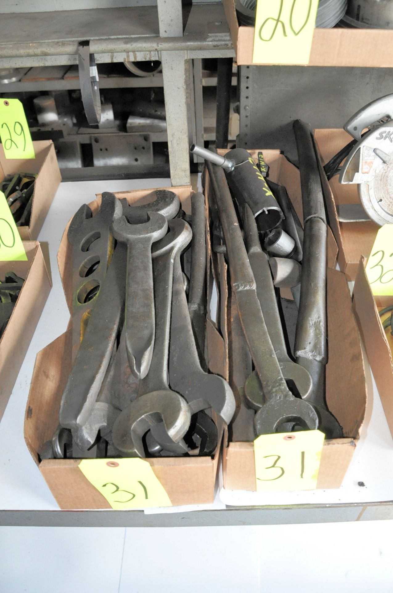 Lot-Various Machine Type Wrenches and Custom Tools in (2) Boxes