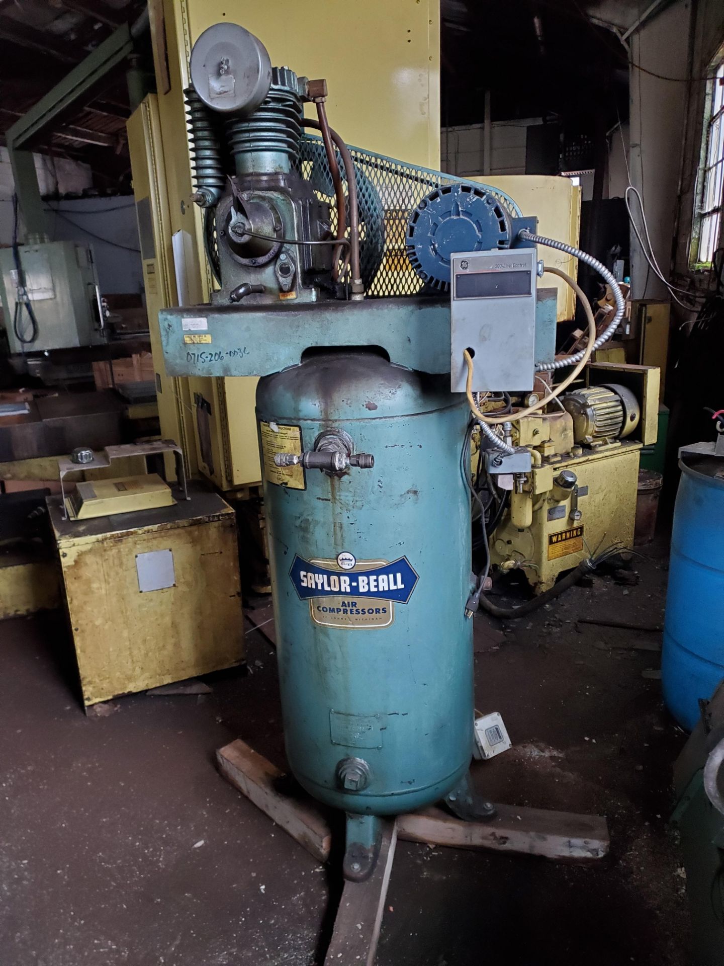 5 H.P. Saylor-Beall #VT-735-60 Air Compressor, S/N 5-38-ba