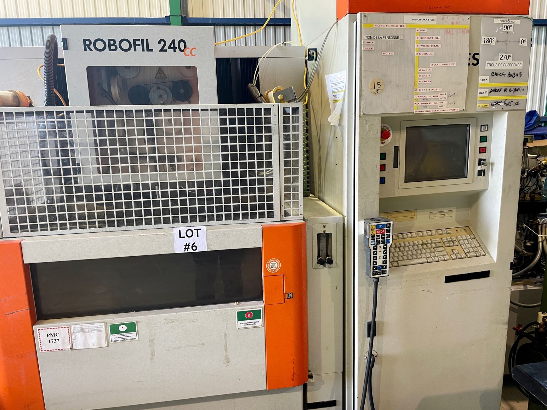 ROBOFIL CHARMILLE EDM CNC, MODEL 240CC, S/N 921229, LOCATION, MONTREAL, QUEBEC