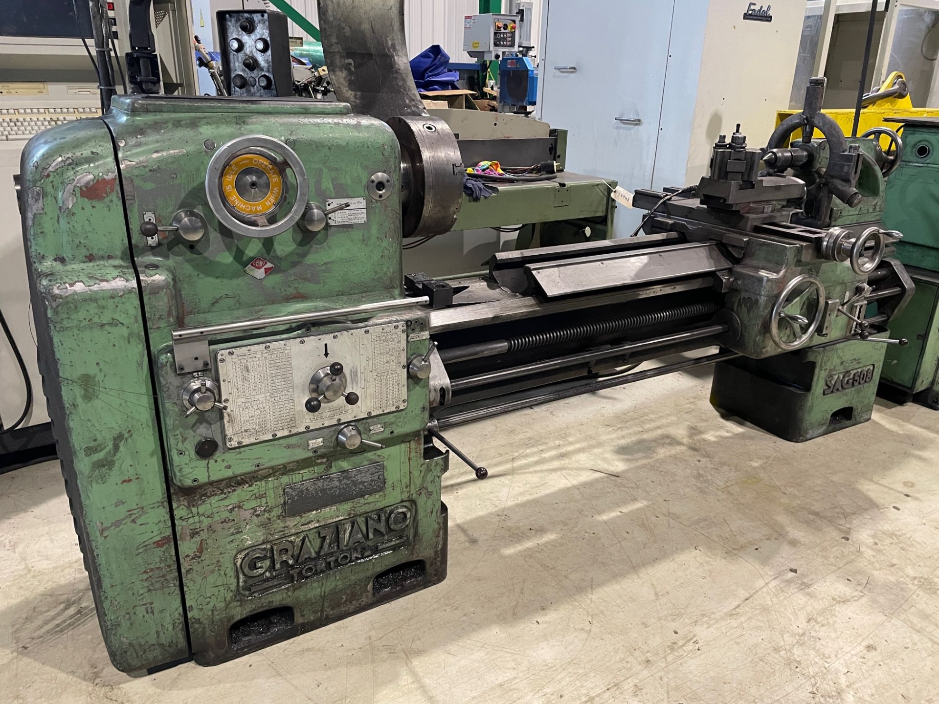 GRAZIANO LATHE, MDL SAG508, 20'' X 60'', LOCATION, MONTREAL, QUEBEC - Image 2 of 5