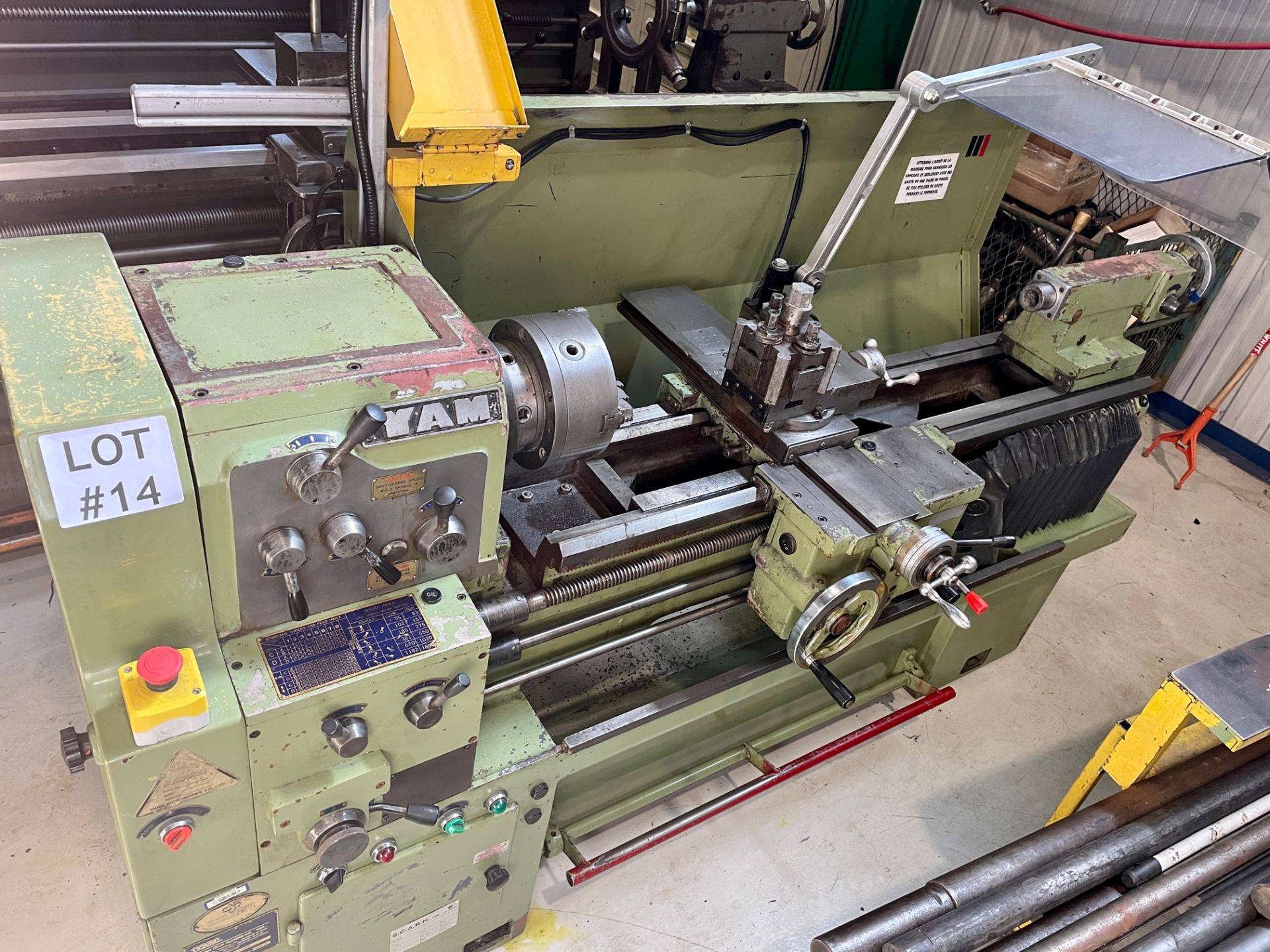 YAM LATHE, MDL 1000G, S/N A97771, 14'' X 40'', LOCATION, MONTREAL, QUEBEC