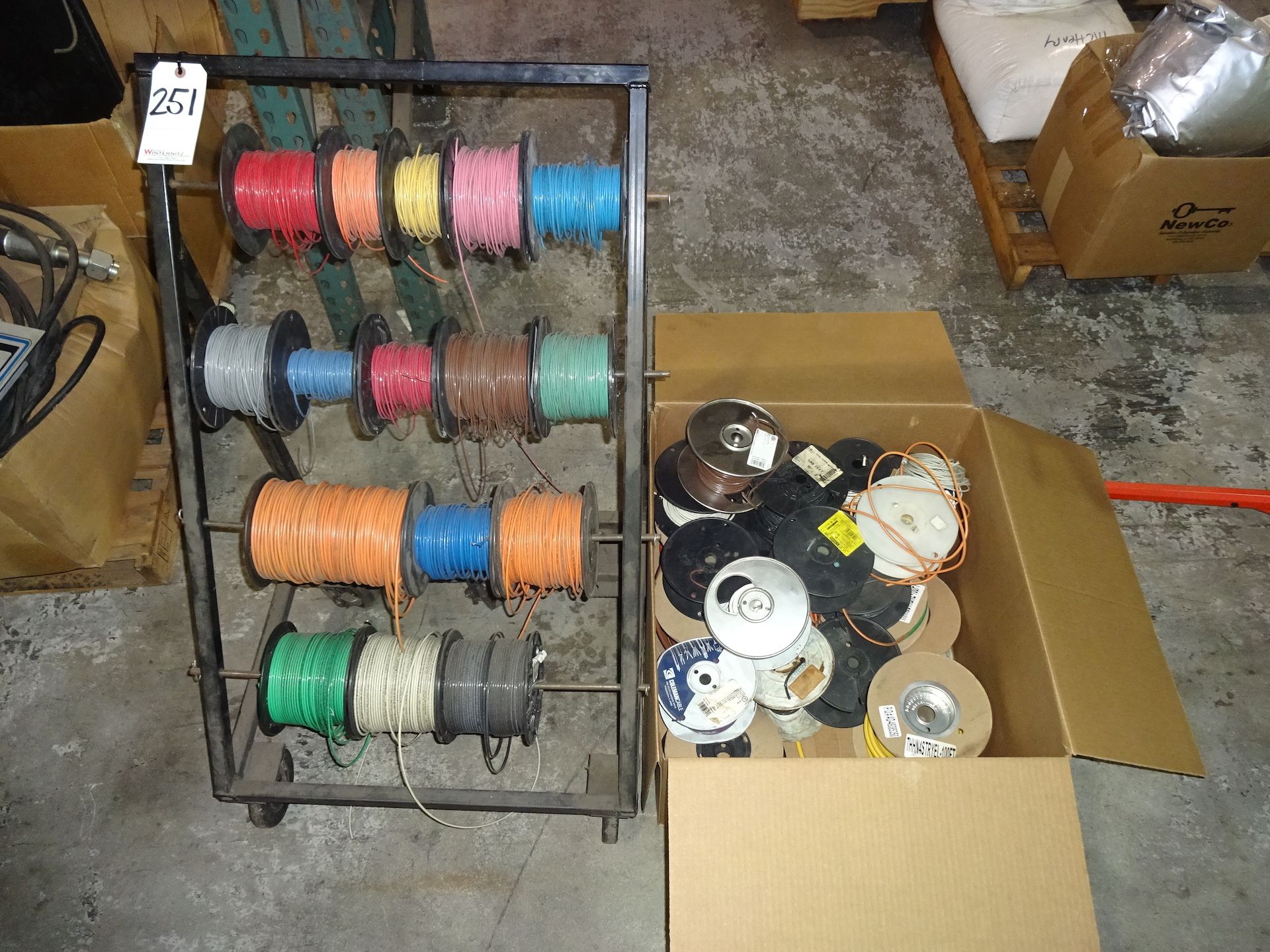 LOT: Assorted Wire (on rack & in box)