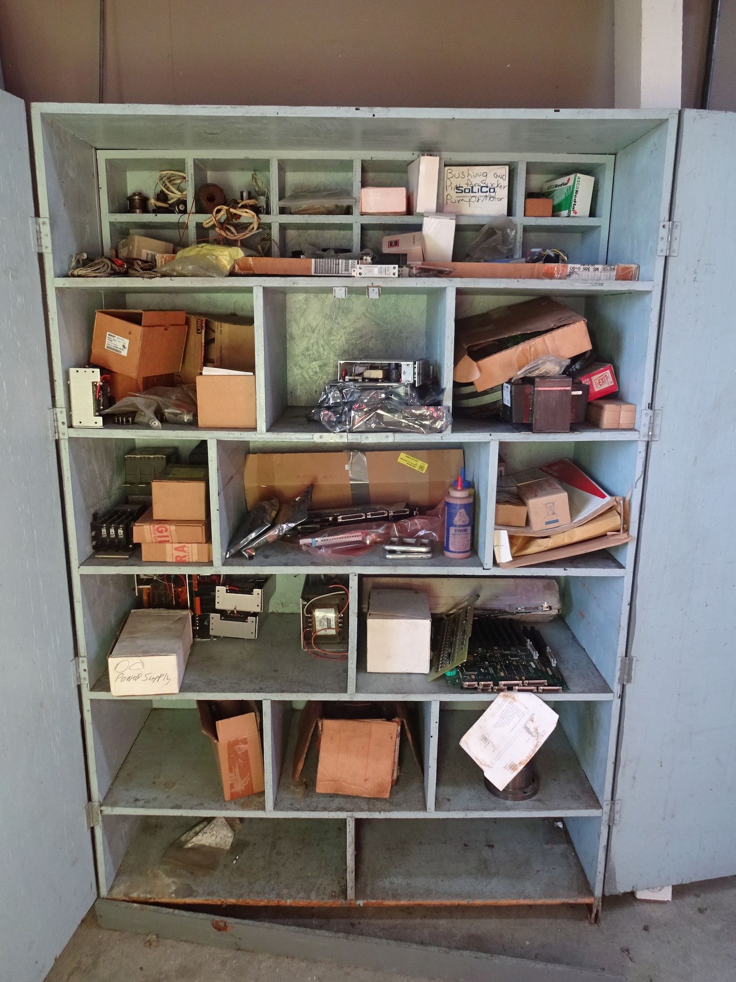 LOT: 2-Door Wood Storage Cabinet, with Contents