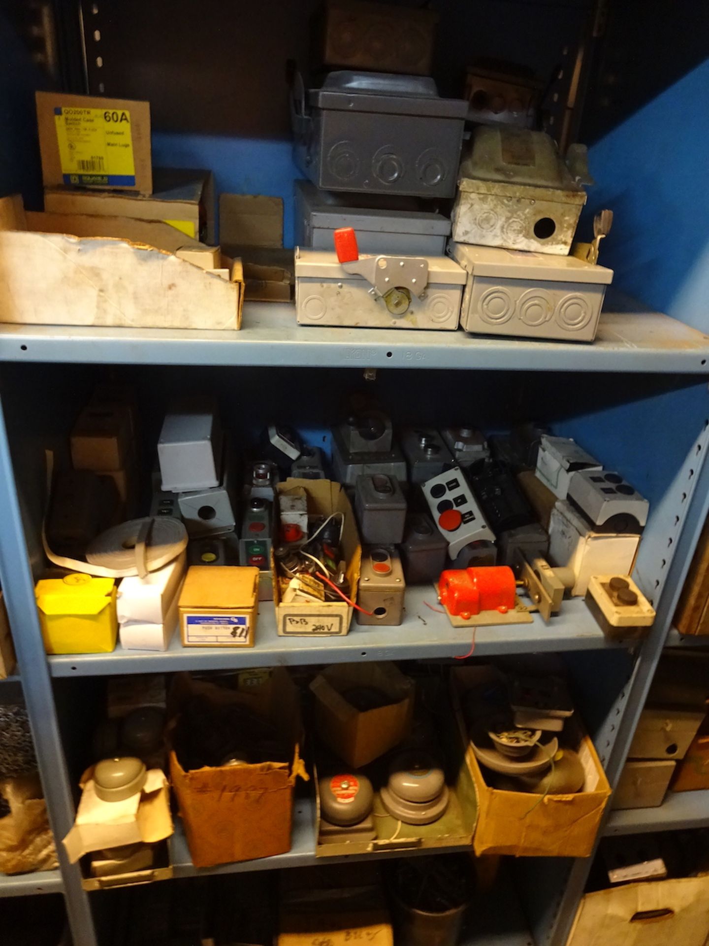 LOT: Assorted Parts & Electrical Boxes in Area (includes shelving) - Image 3 of 4
