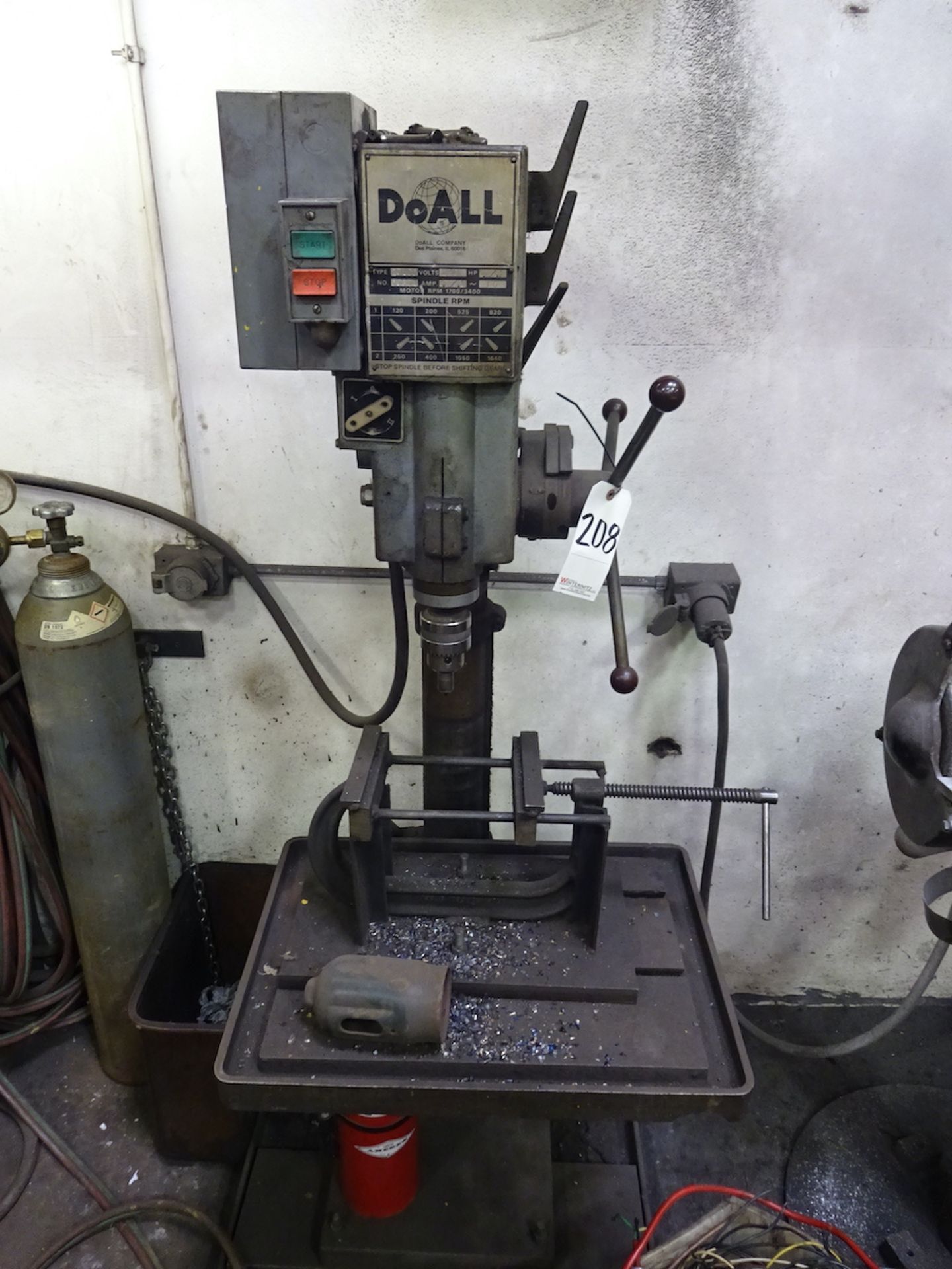 DoAll Type 20100 Geared Head Drill Press, S/N 59801