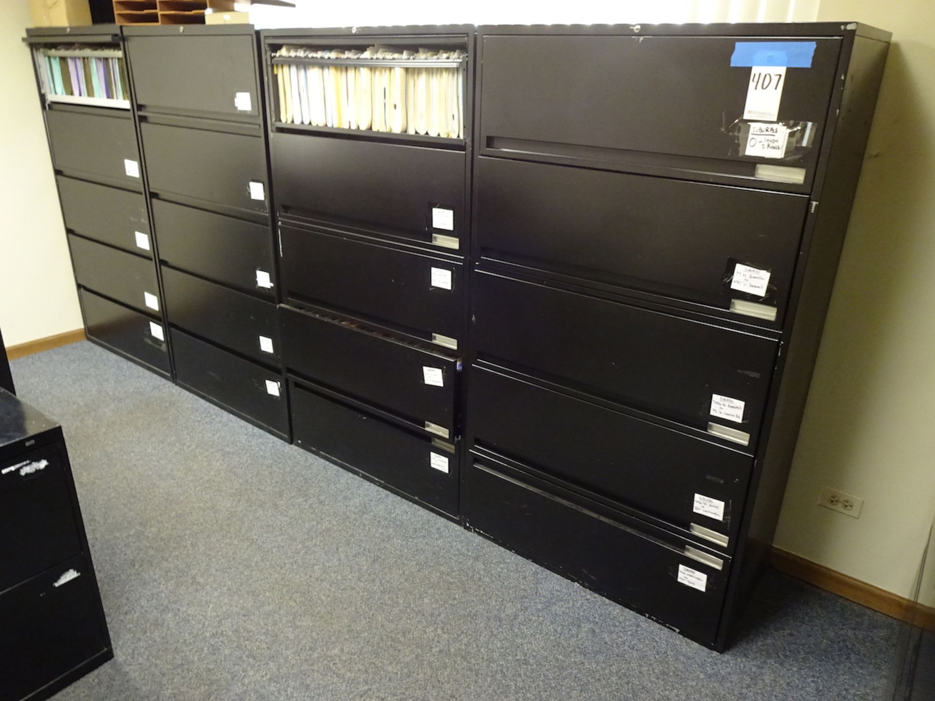 LOT: (4) 5-Drawer Lateral File Cabinets (no contents)