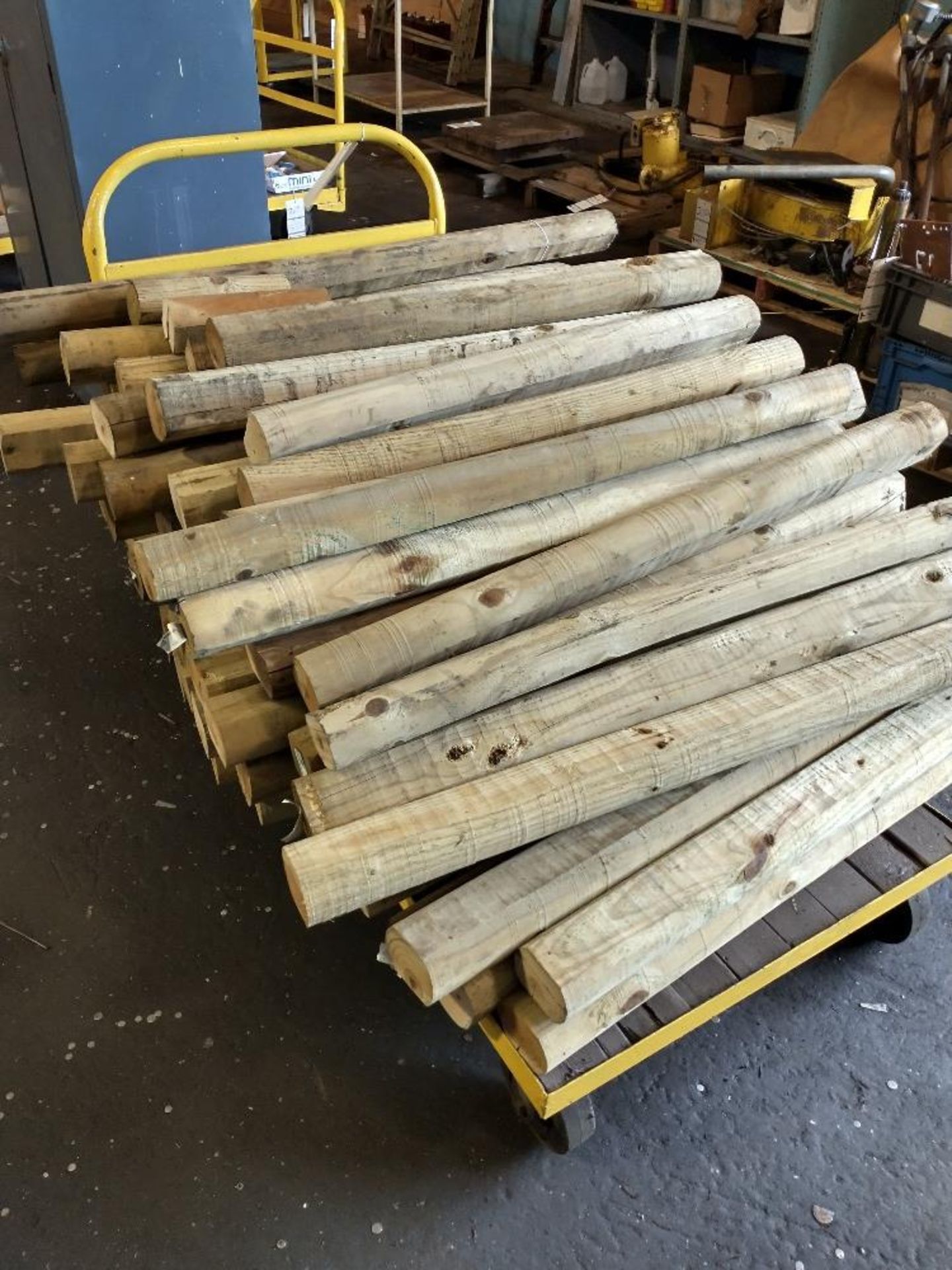 LOT OF APPROXIMATELY 60 TREATED 44" WOOD POSTS - Image 2 of 3