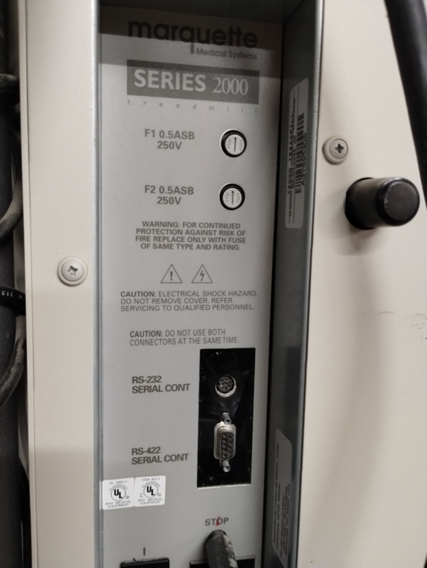 GE MARQUETTE SERIES 2000 TREADMILL STRESS TEST MACHINE WITH GE MARQUETTE EKG MACHINE MAC 1200 CAT # - Image 4 of 6