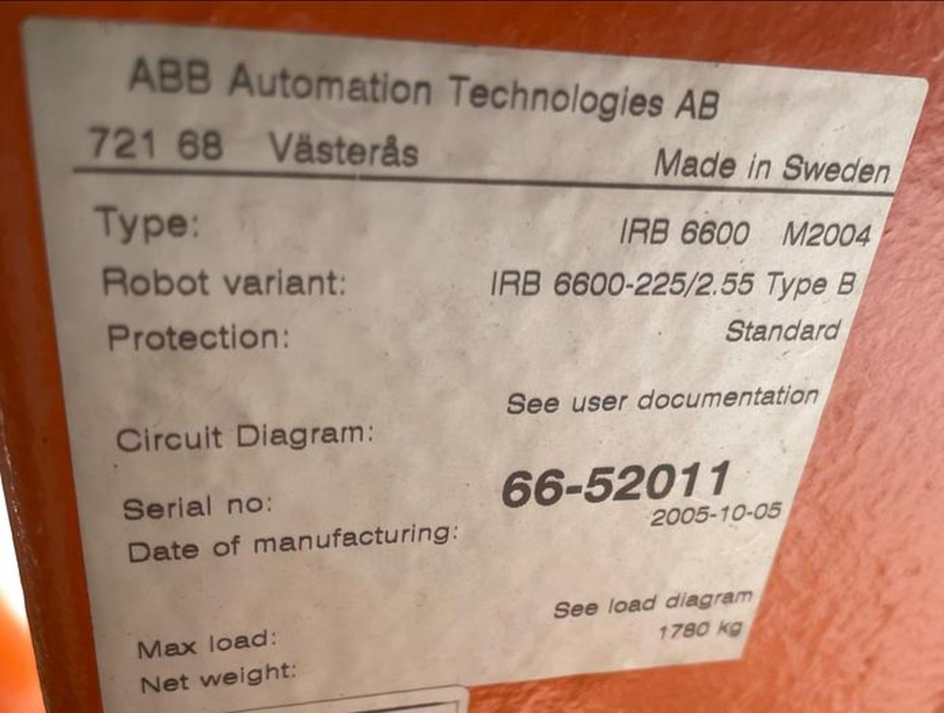 ABB IRB 6600-225/2.55 ROBOT CELL WITH 7TH & 8TH AXIS 40KG INDEXING TABLE - Image 13 of 13