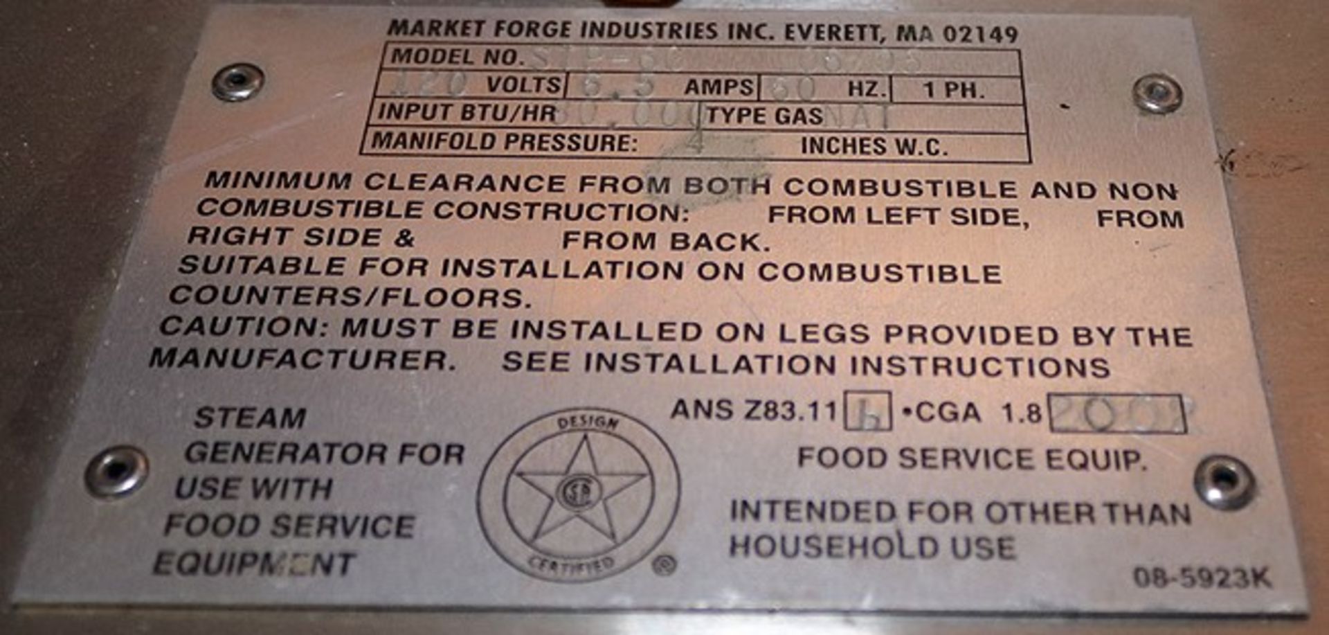 Market Forge Model STP-6G Steam Cooker, Single Phase - Image 6 of 6