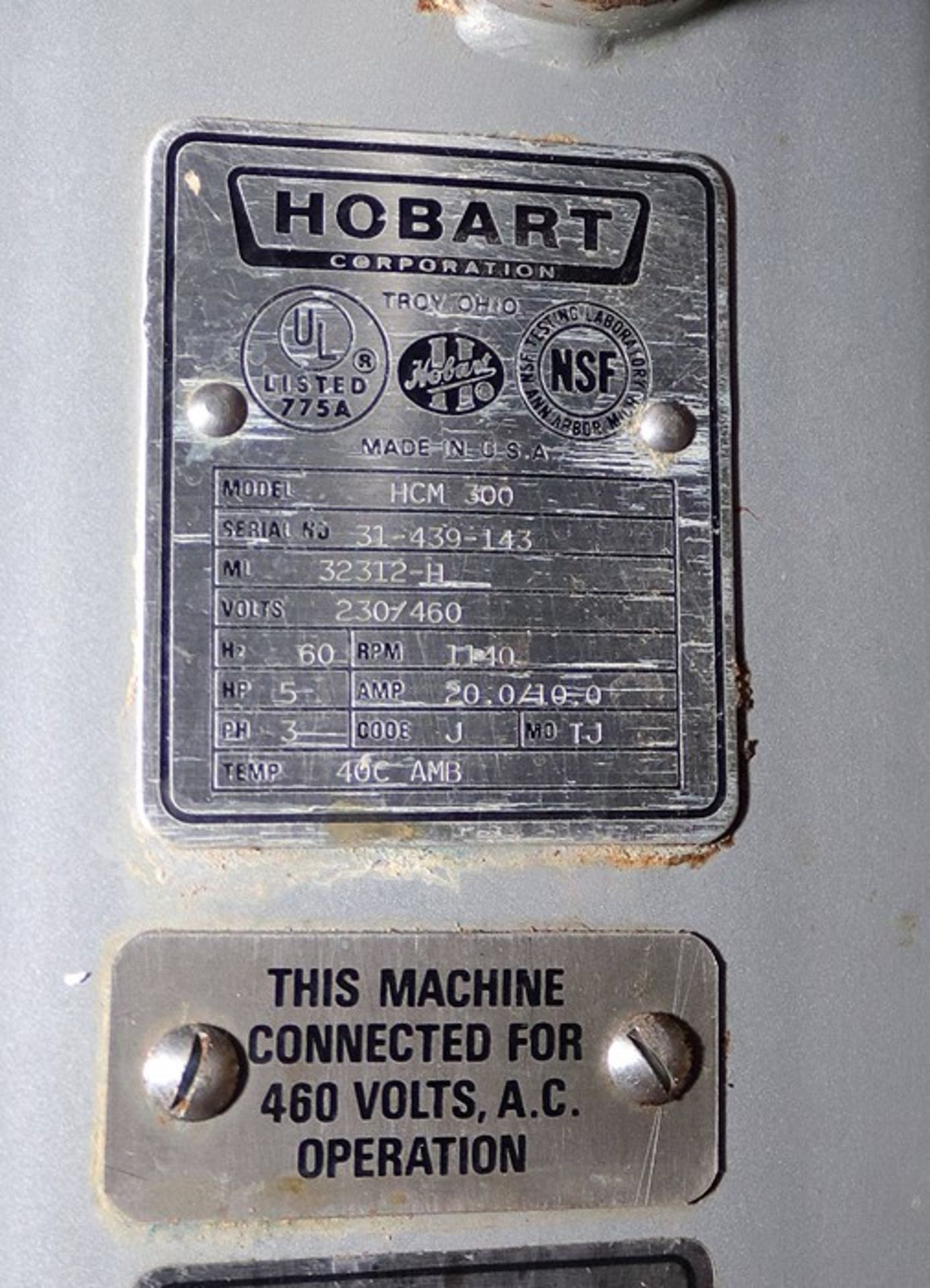 Hobart Commercial Cutter Mixer with tilting bowl, Model HCM300, 3-phase - Image 3 of 4