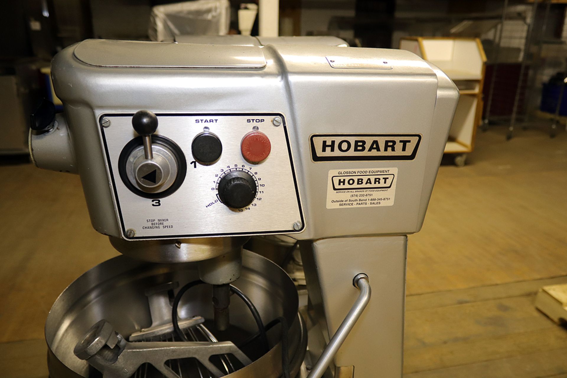 Hobart Commercial Mixer Model D300T with bowl and attachments - Image 3 of 5