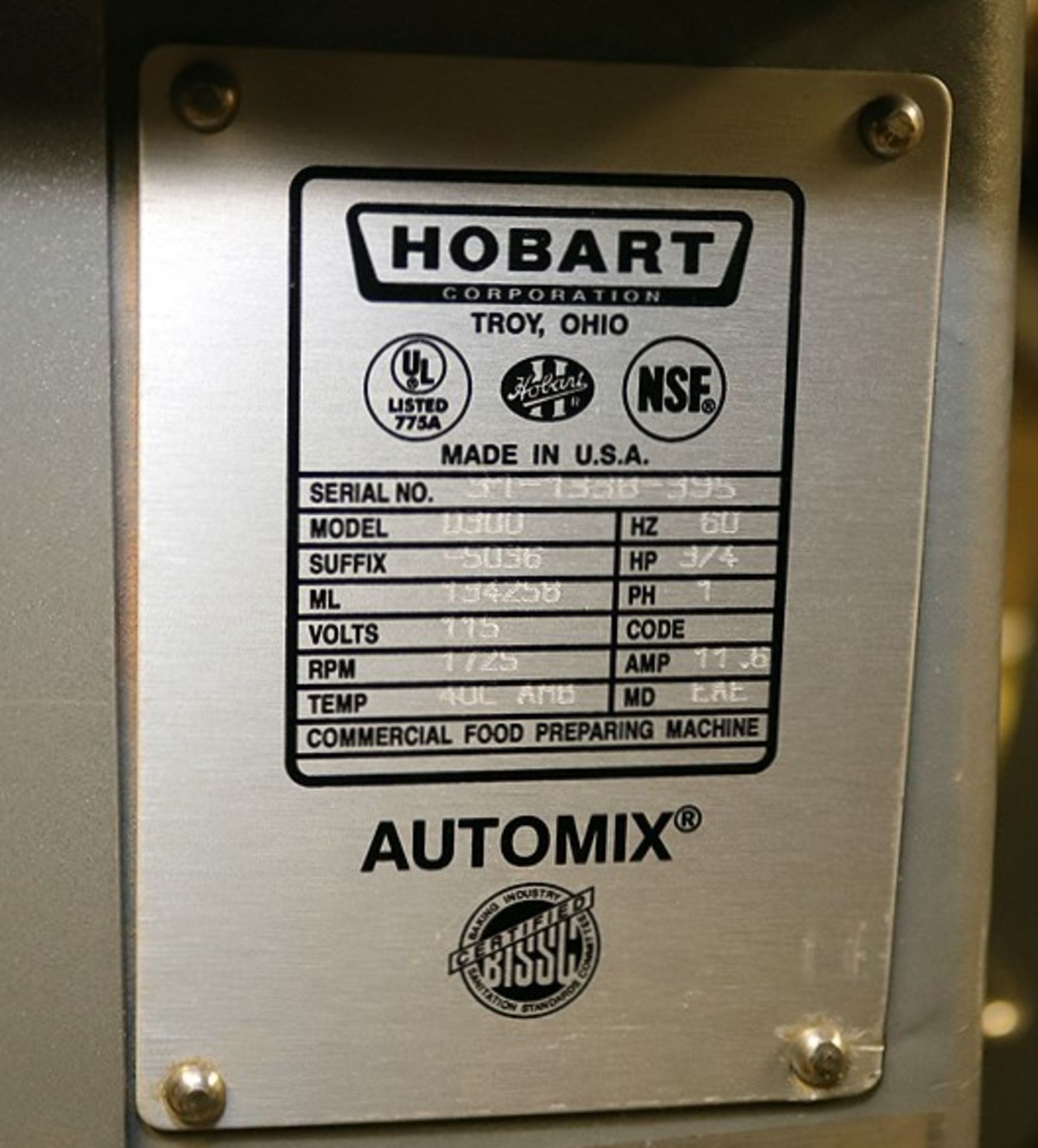 Hobart Commercial Mixer Model D300 with bowl and attachments - Image 4 of 4